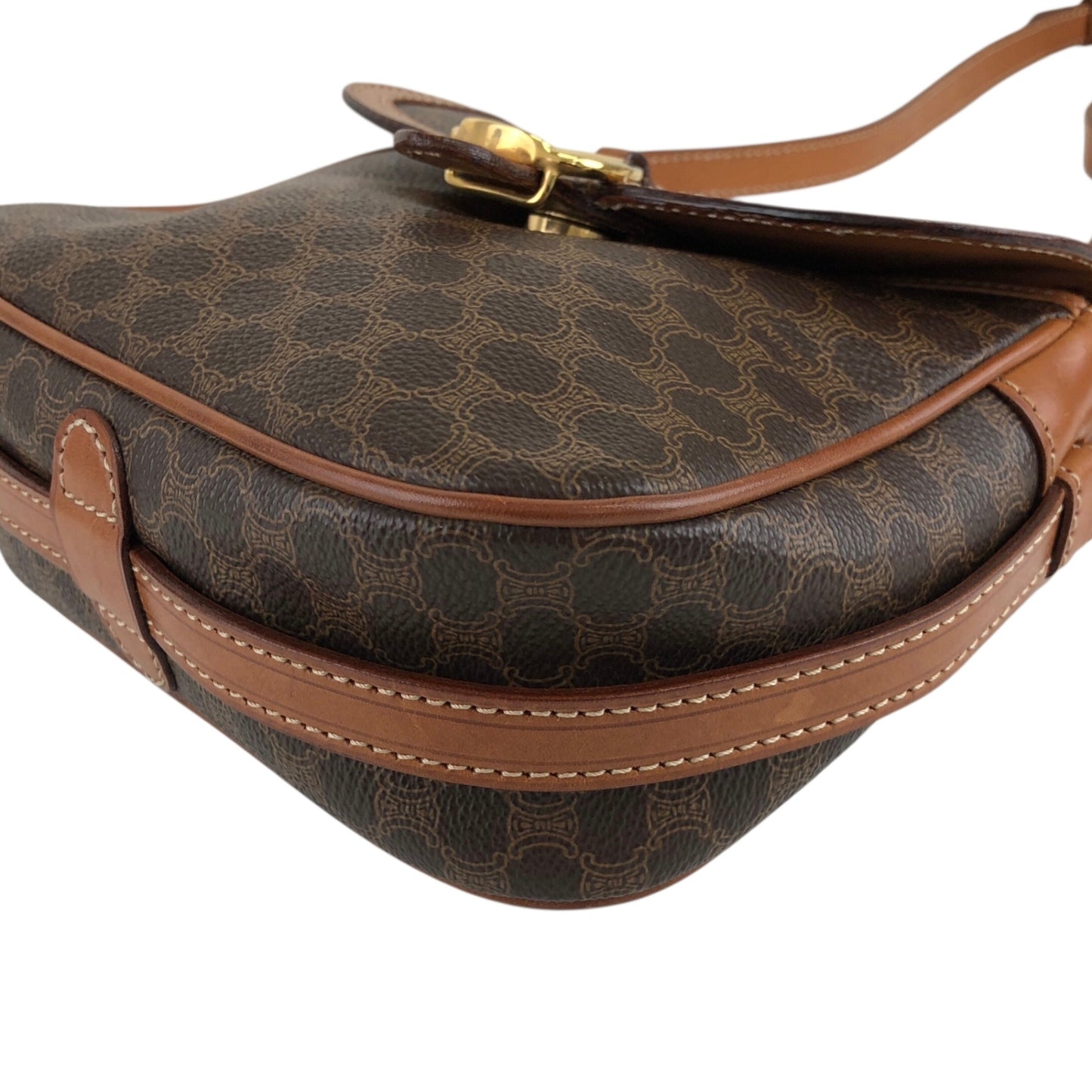 CELINE Macadam Horse Bit Shoulder bag Brown Vintage vxdzgh