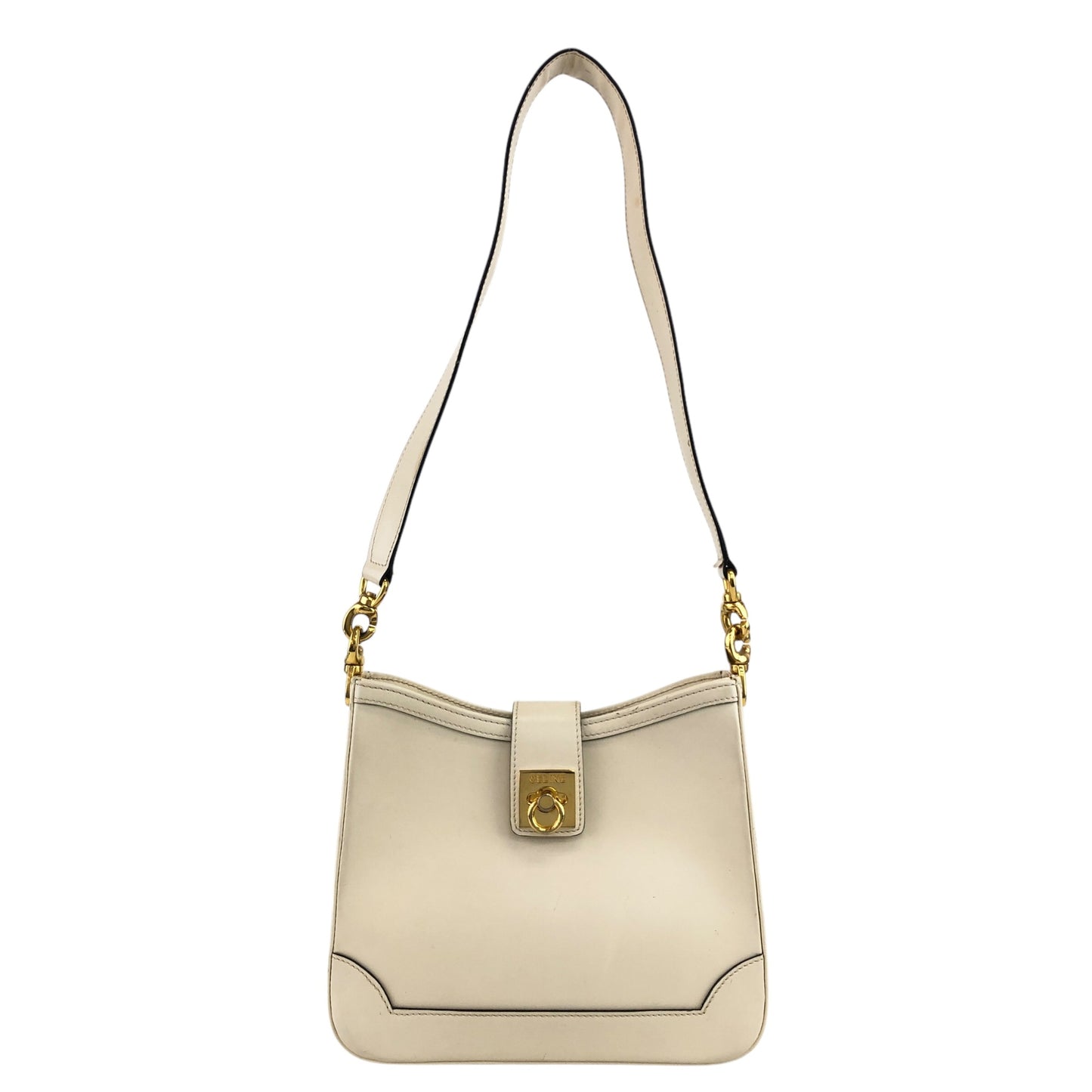CELINE Gancini Shoulder bag Beige Vintage xc33k4