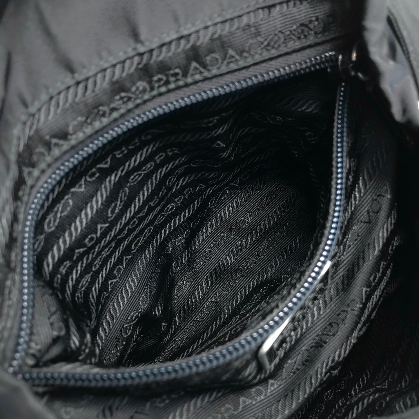 PRADA Triangle Logo Double Pocket Backpack Black Vintage mxtwf5