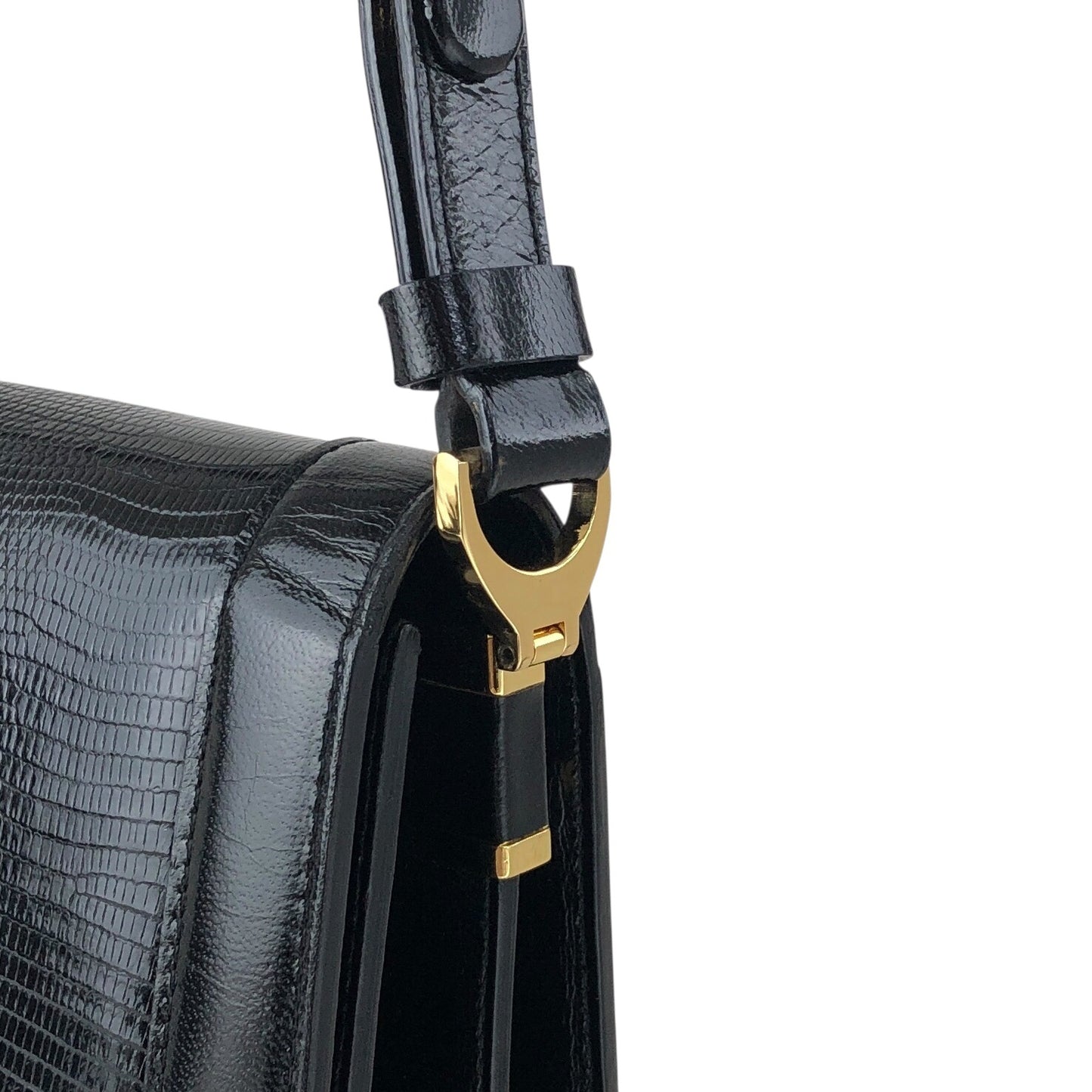 Yves Saint Laurent YSL Logo Shoulder bag Black Vintage d3ffr7