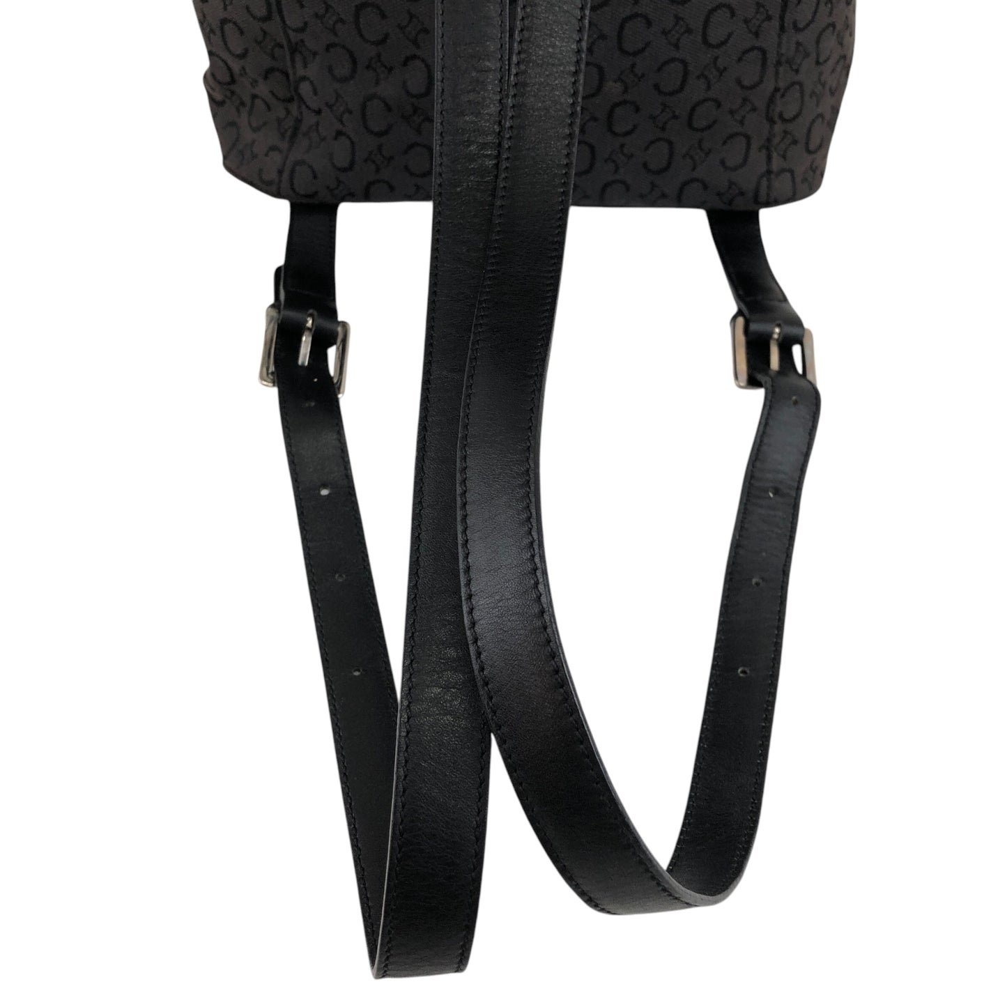 CELINE Front Buckl Backpack Black Vintage u4kmmj