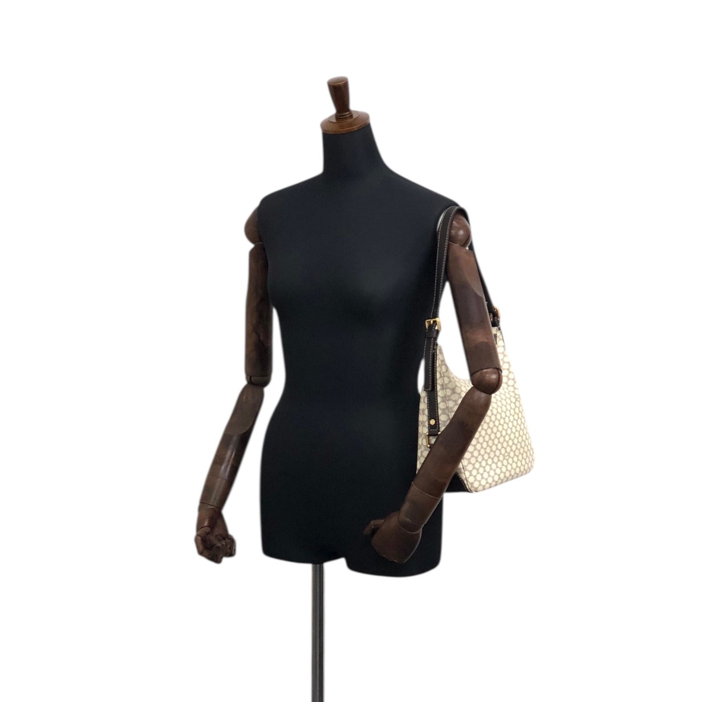 CELINE Macadam Shoulder bag White Vintage sf8jz2
