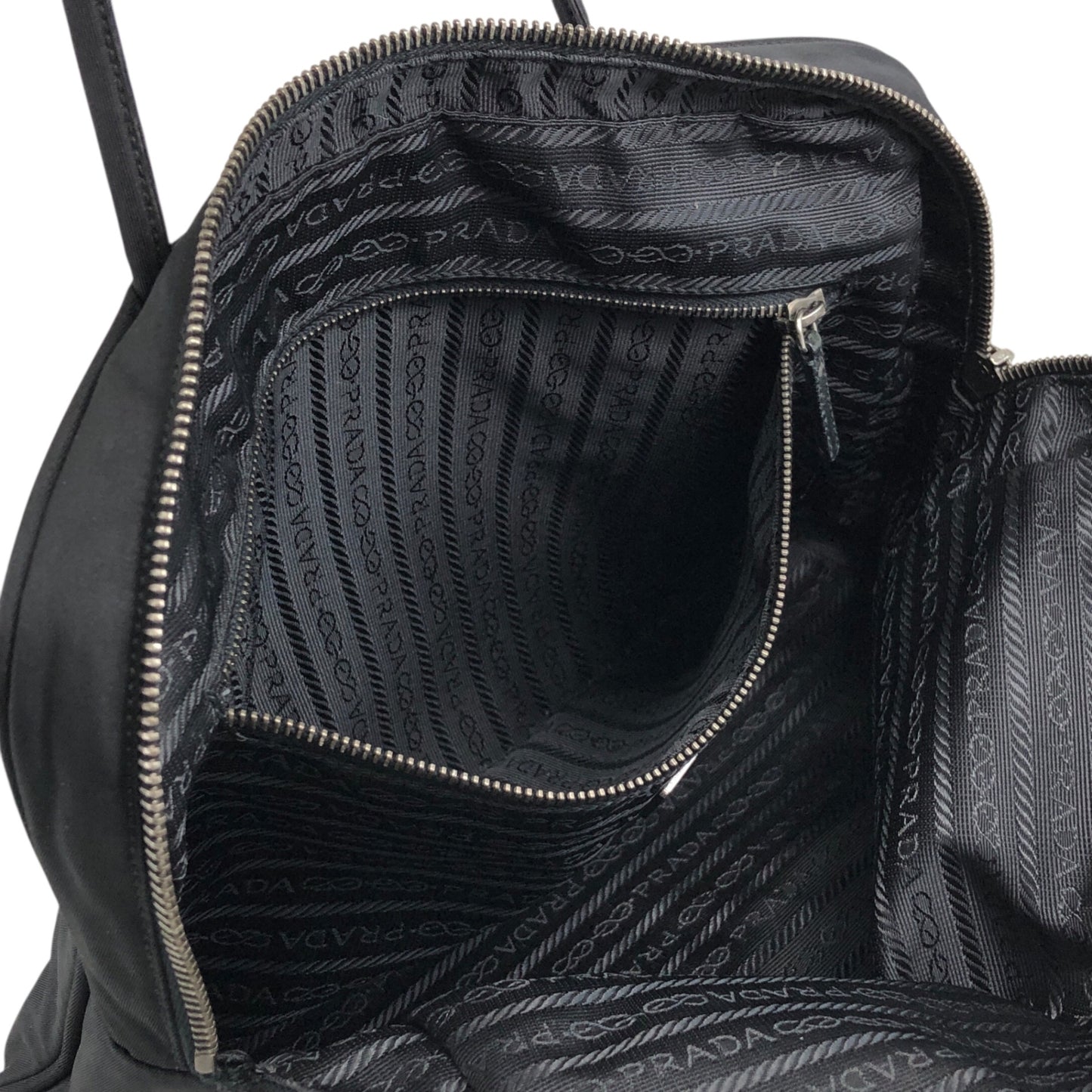 PRADA Triangle Logo Padlock Totebag Black Vintage b8nscy