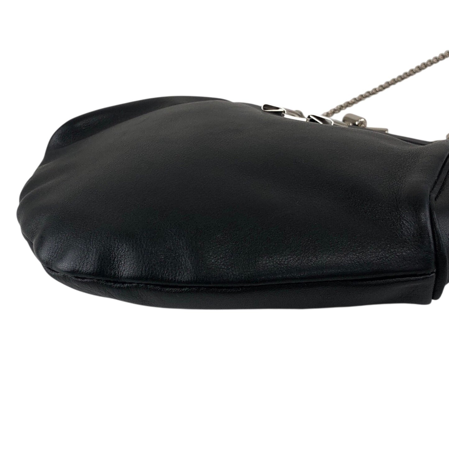 Salvatore Ferragamo Vala Metal Clasp Chain Shoulder bag Black Vintage yntg52