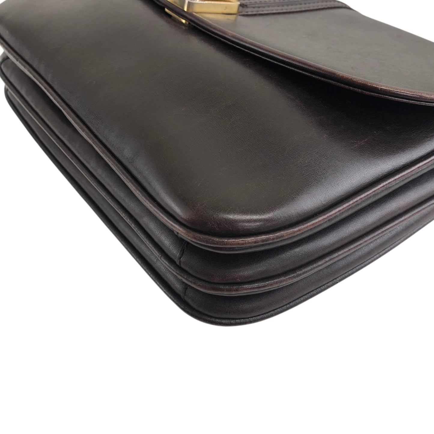 CELINE Logo Shoulder bag Brown Vintage wj4pws