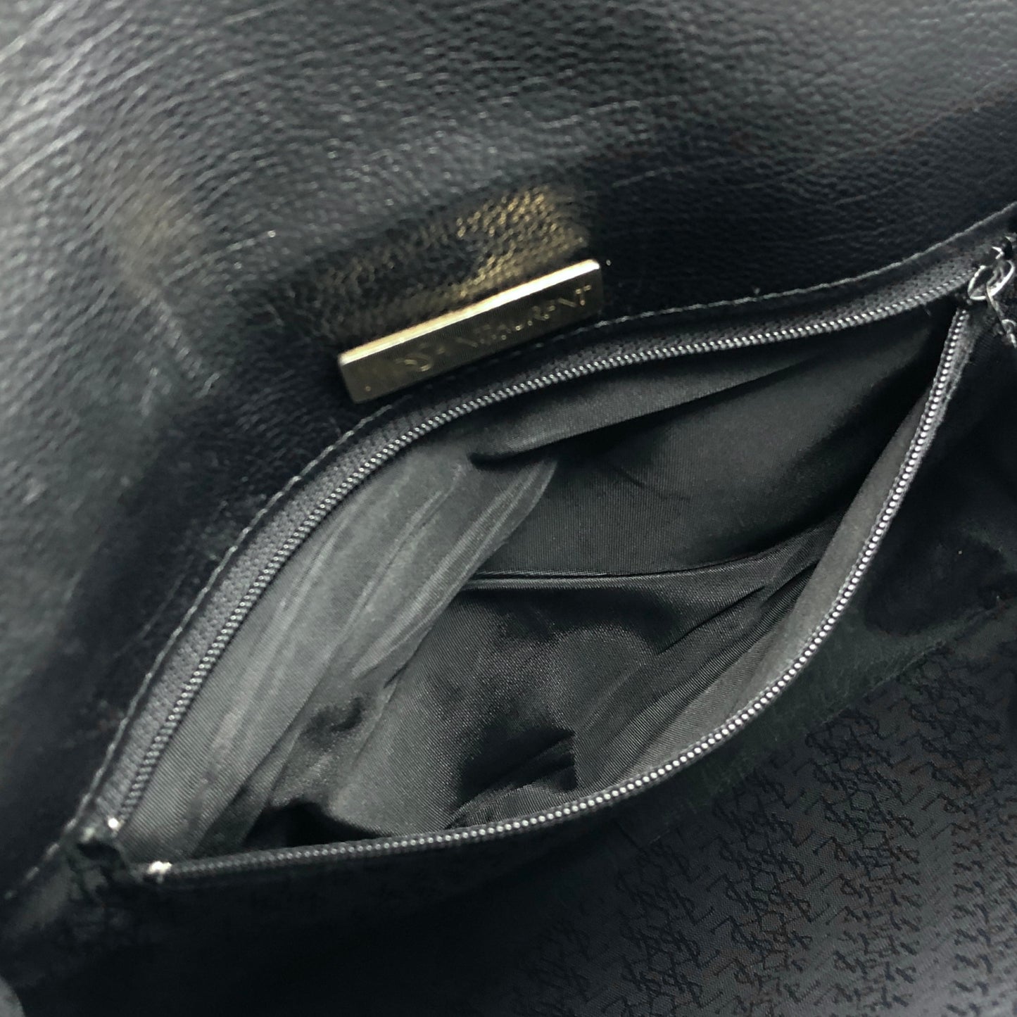 Yves Saint Laurent YSL Logo Stitch Leather Shoulder bag Black Vintage gscvrw