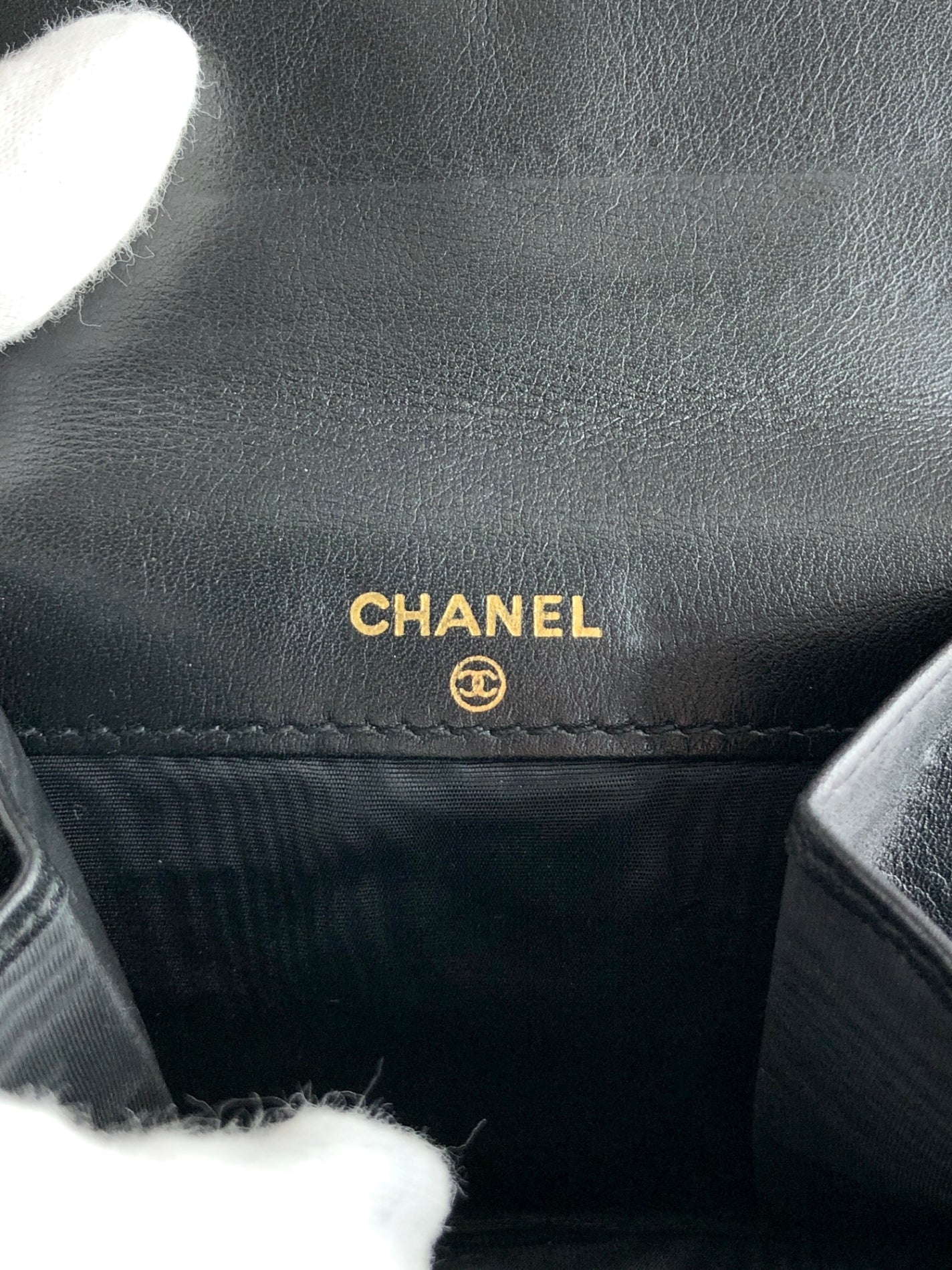 CHANEL Coco Mark 折疊零皮夾 黑色 復古 j3hztw