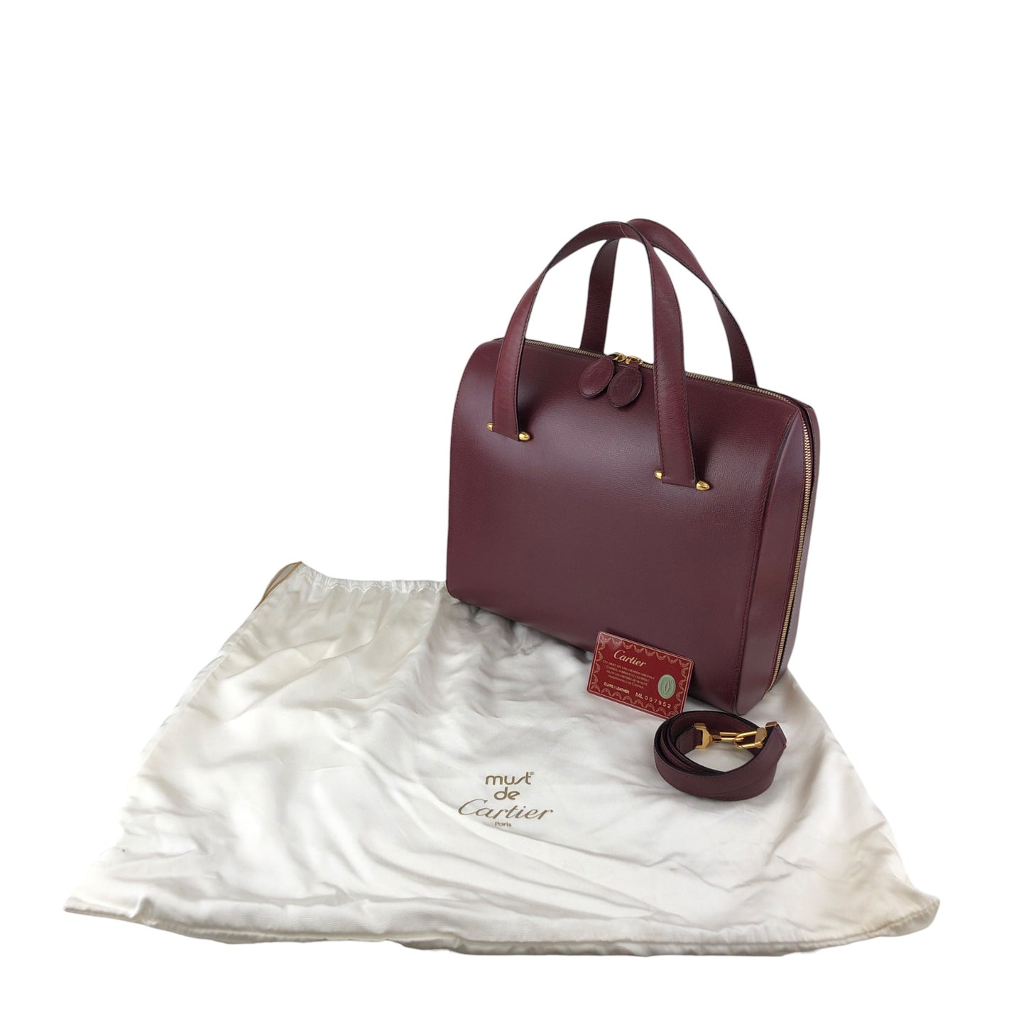 Cartier Two-way Handbag Shoulder bag Bordeaux Vintage d6tb8y