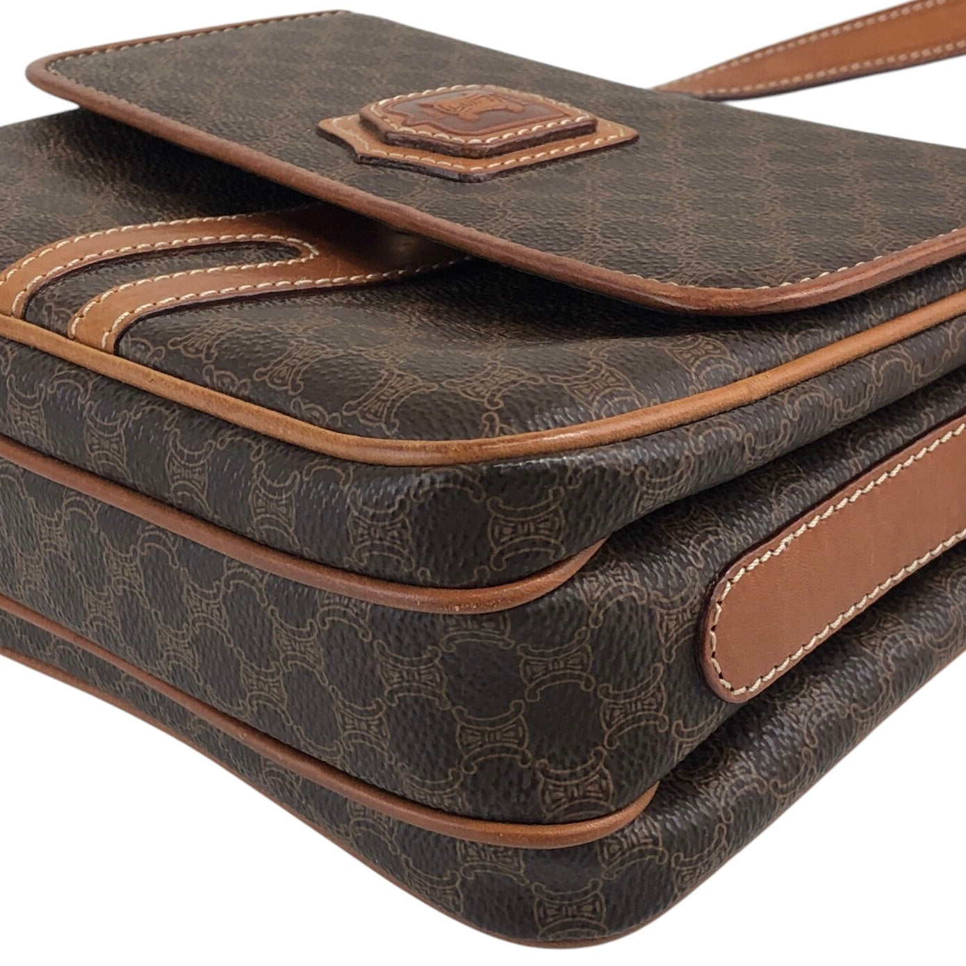 CELINE Macadam Blason Shoulder bag Brown Vintage et4dj5