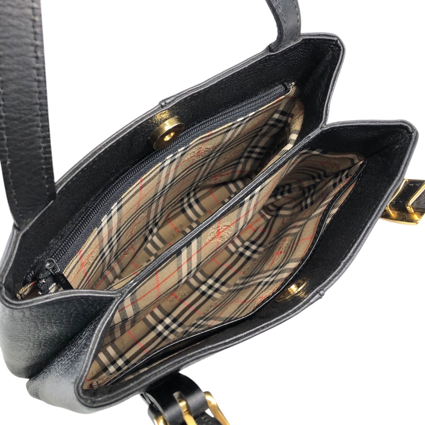 BURBERRY Logo Shoulder bag Black Vintage vrug8v