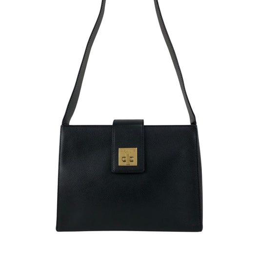 CELINE Turn Lock Shoulder bag Black Vintage 7mkcub