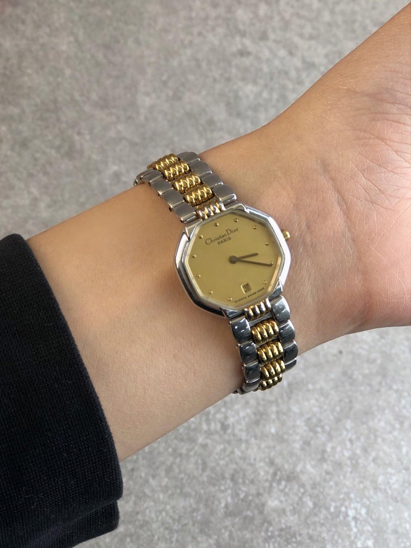 Christian Dior Quartz Watch Gold×Silver 40.203 Vintage 45bvr8