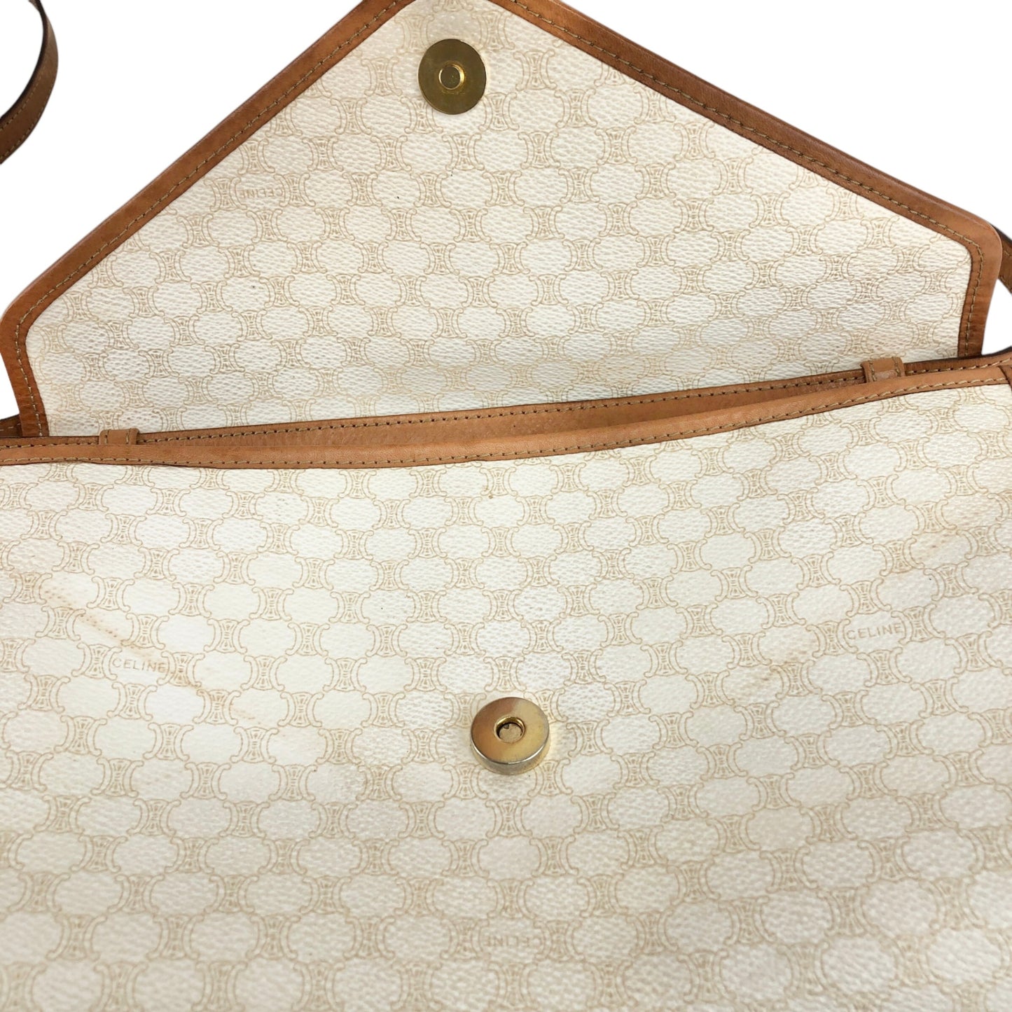 CELINE Macadam Blason Shoulder bag White Vintage j56zbi