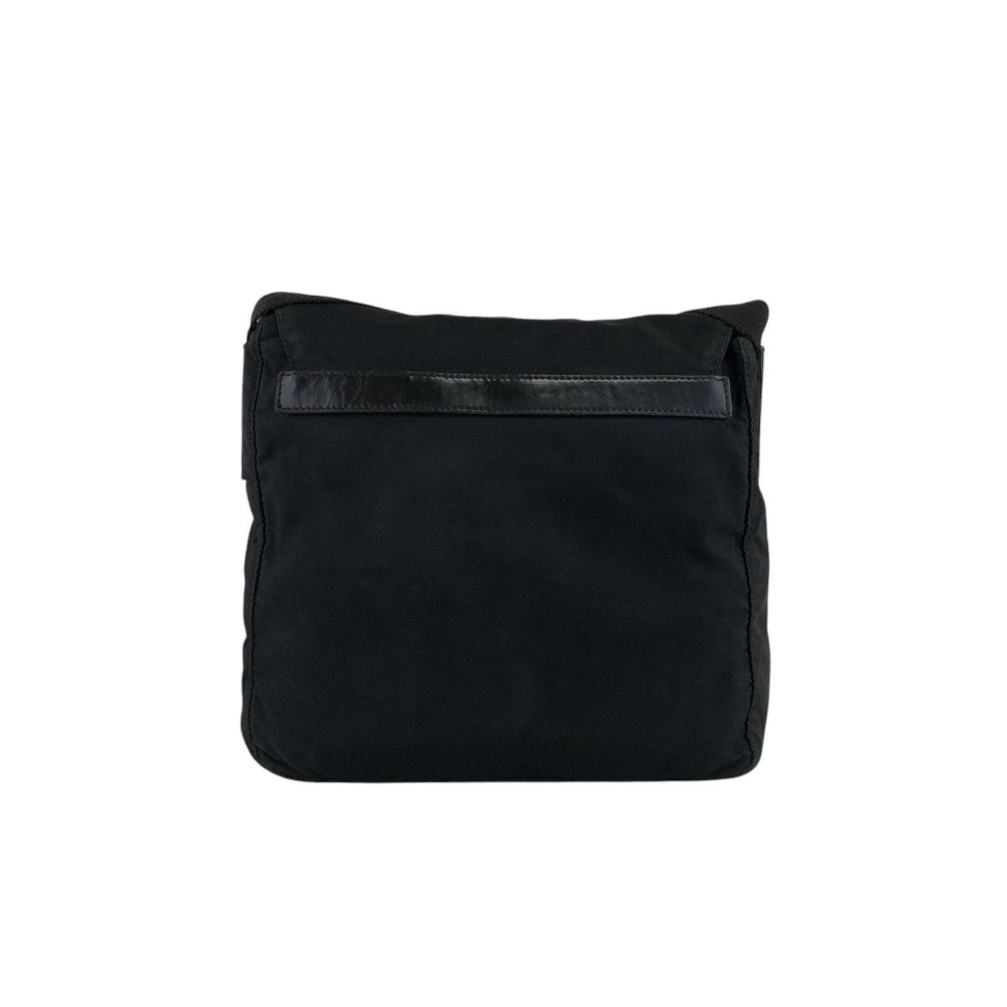 PRADA Triangle Logo Front Buckle Shoulder bag Black Vintage sx8cnr