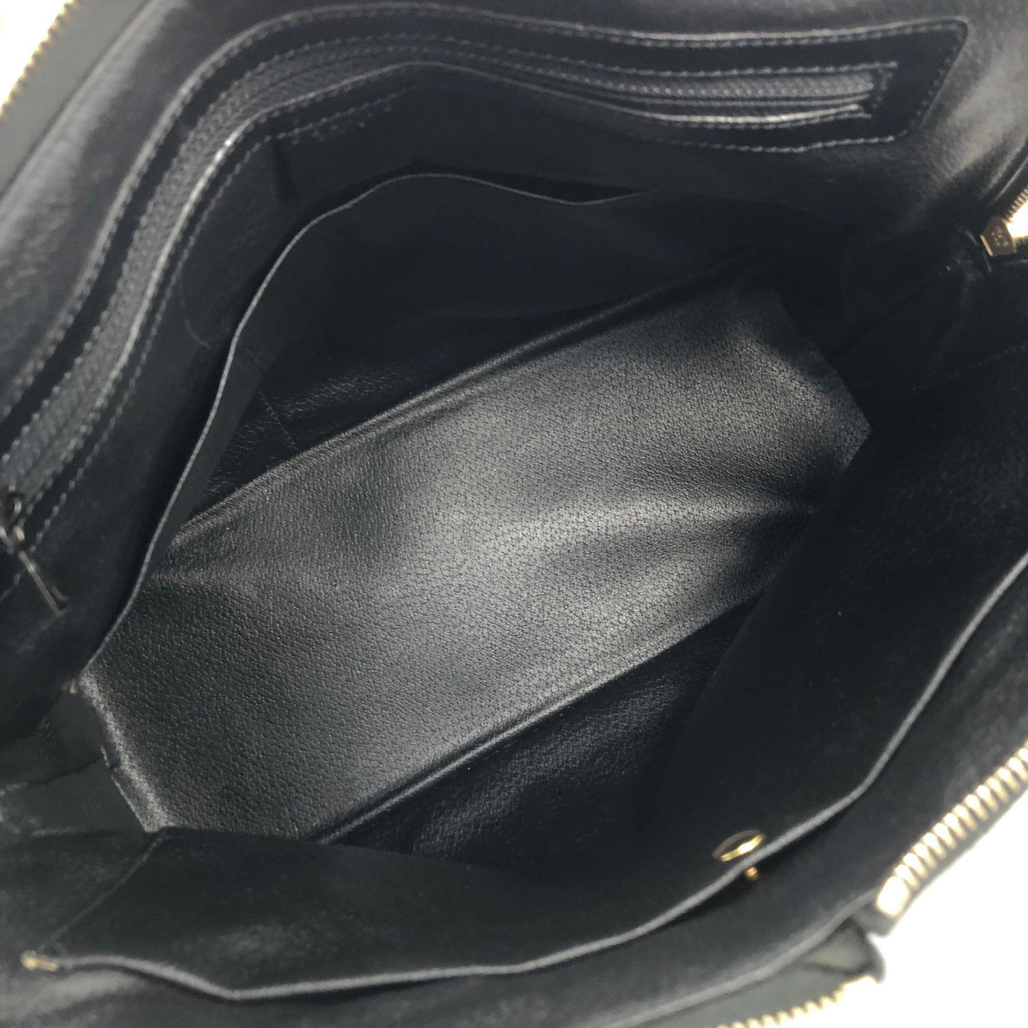 CELINE Macadam Bugatti Leather Two-way Handbag Shoulder bag Black Vintage 2wzg33