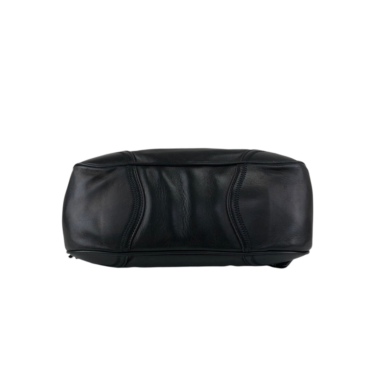 PRADA Front Buckle Handbag Black Vintage 5dmfc4