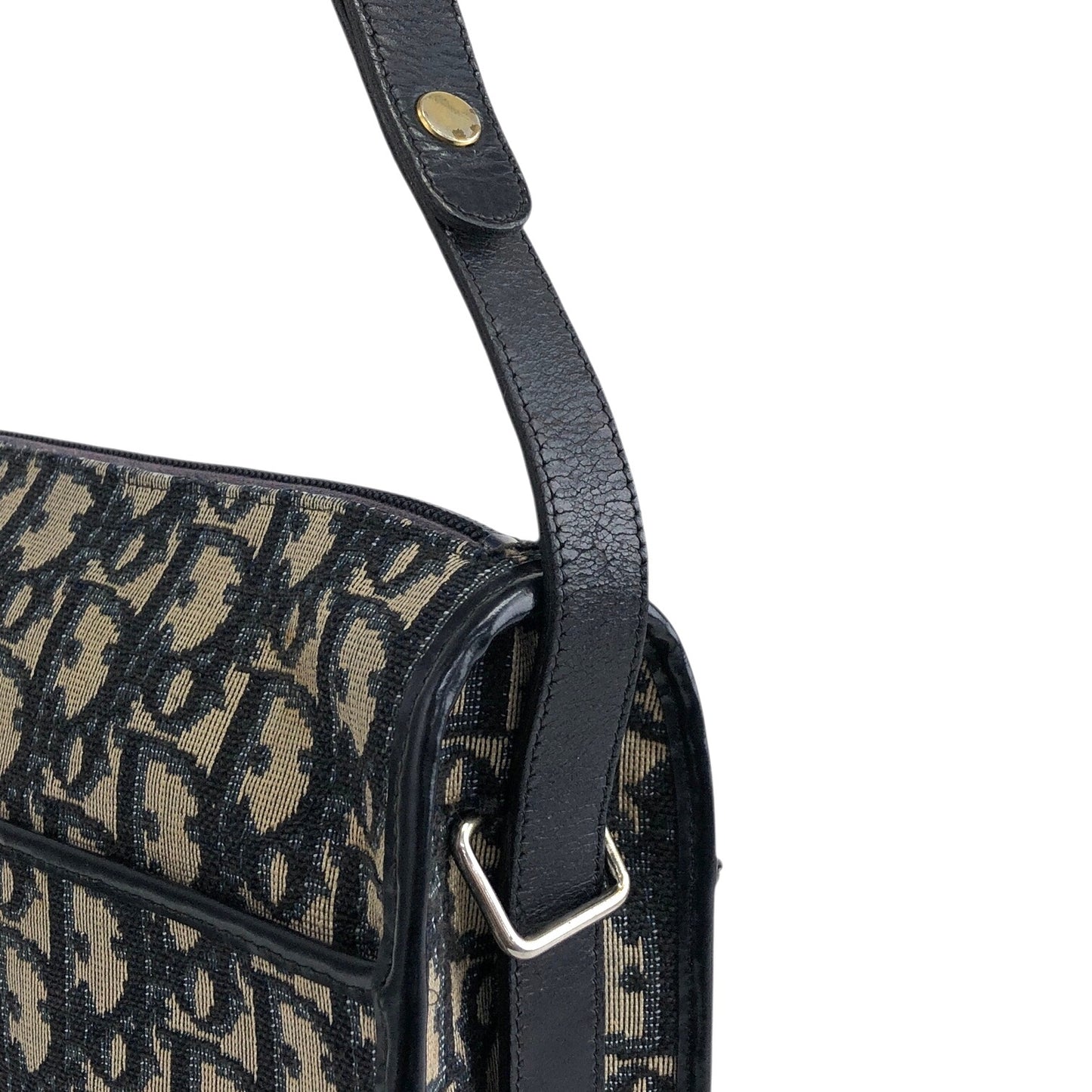 Christian Dior Trotter CD Logo Round Shoulder bag Navy Vintage pca7bv