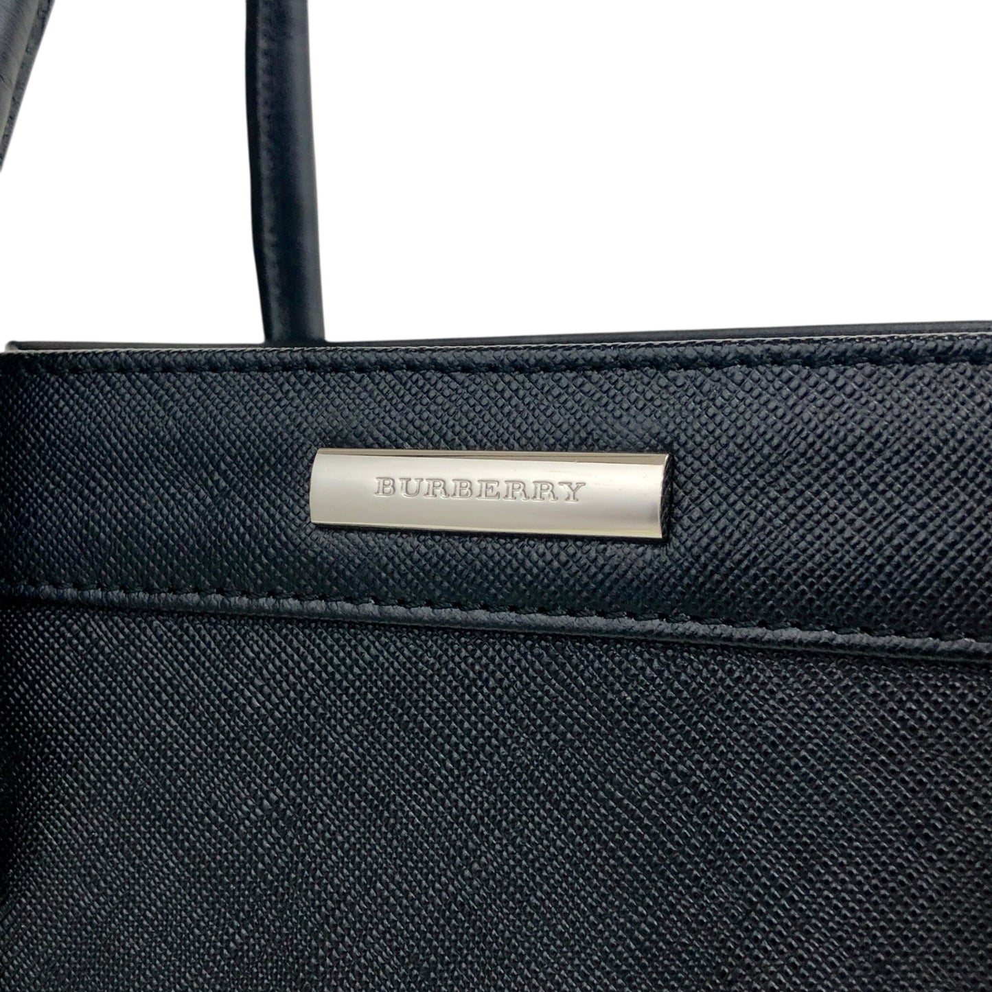 BURBERRY Logo Handbag Black Vintage yej8u5