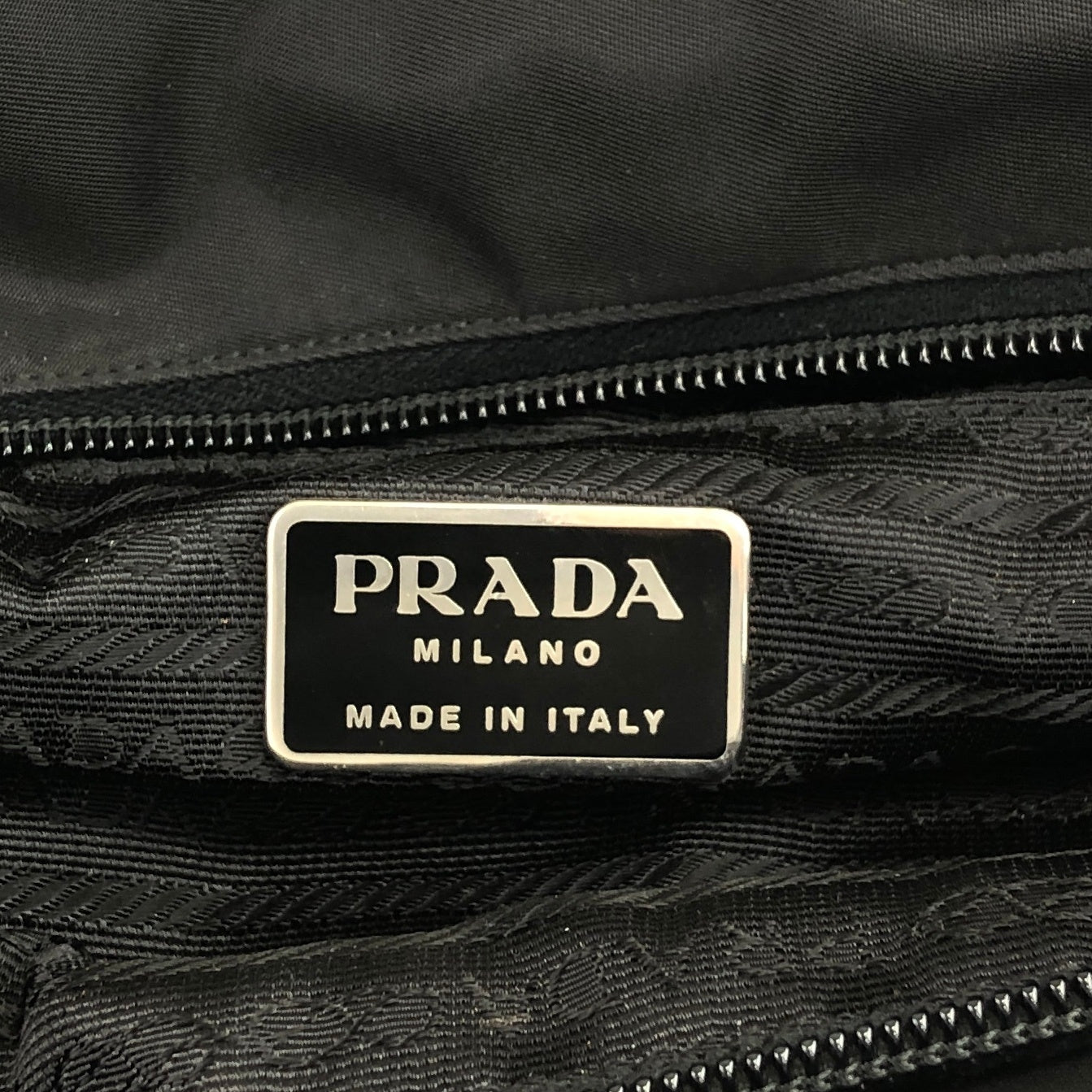 PRADA Triangle Logo Totebag Black Vintage efichx