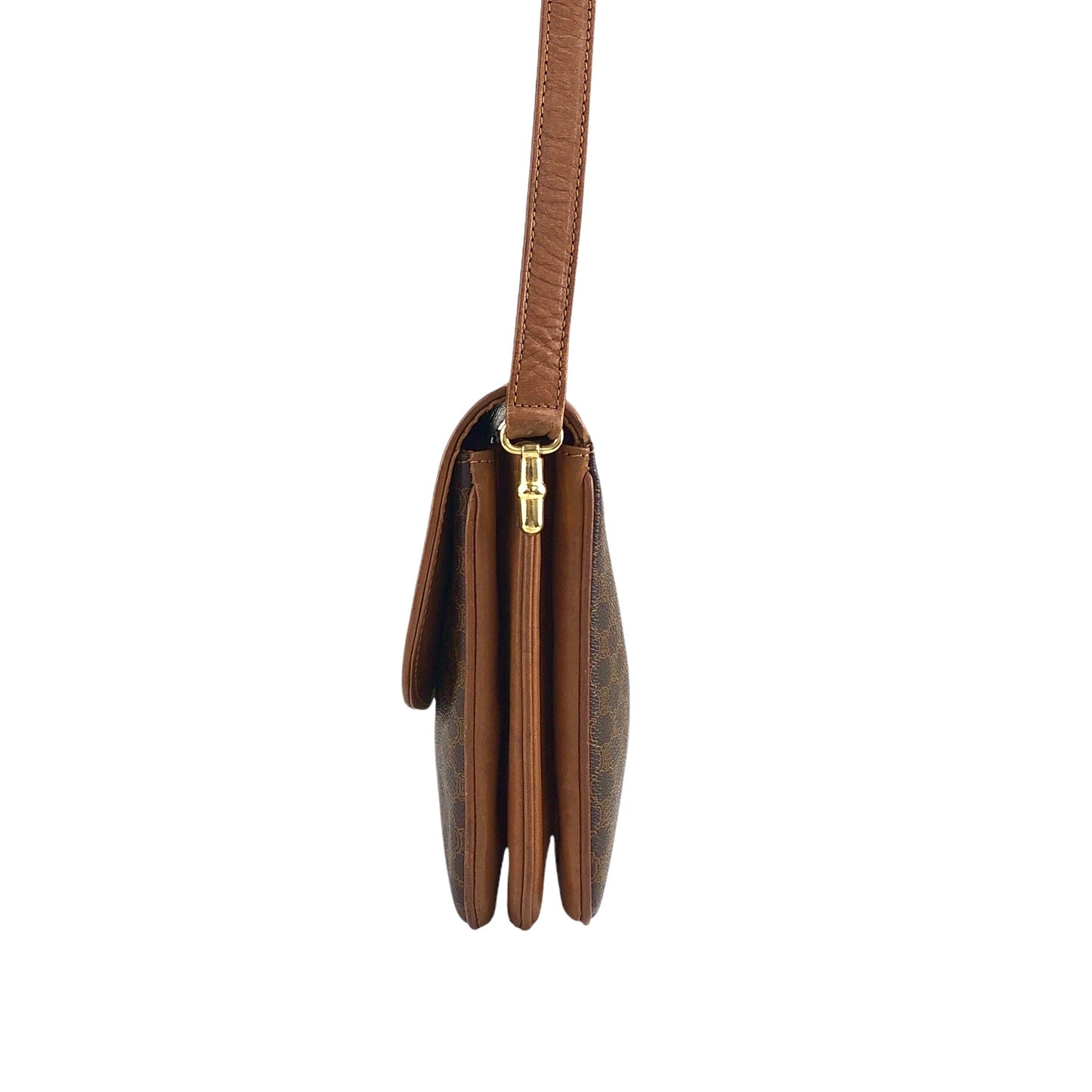 CELINE Macadam Blason Shoulder bag Brown Vintage zskyr6