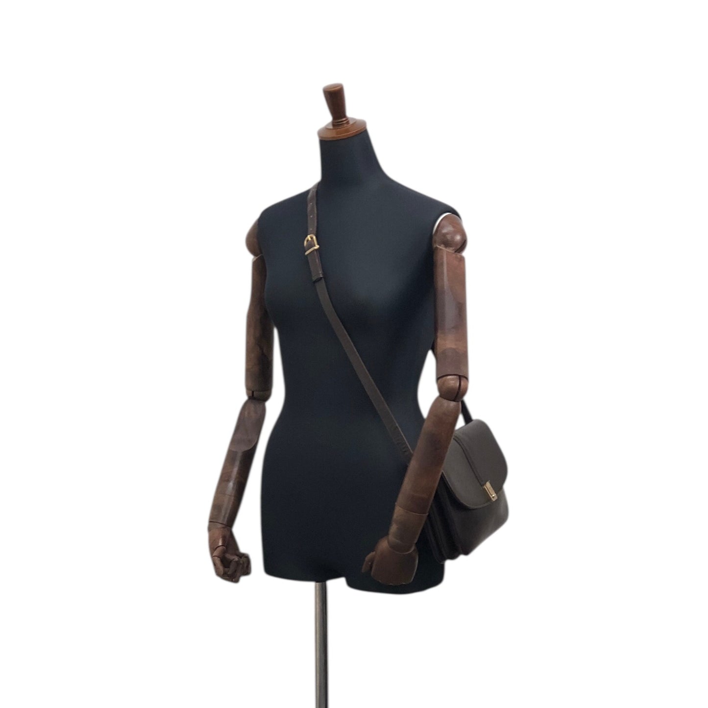 CELINE Logo Shoulder bag Brown Vintage wj4pws