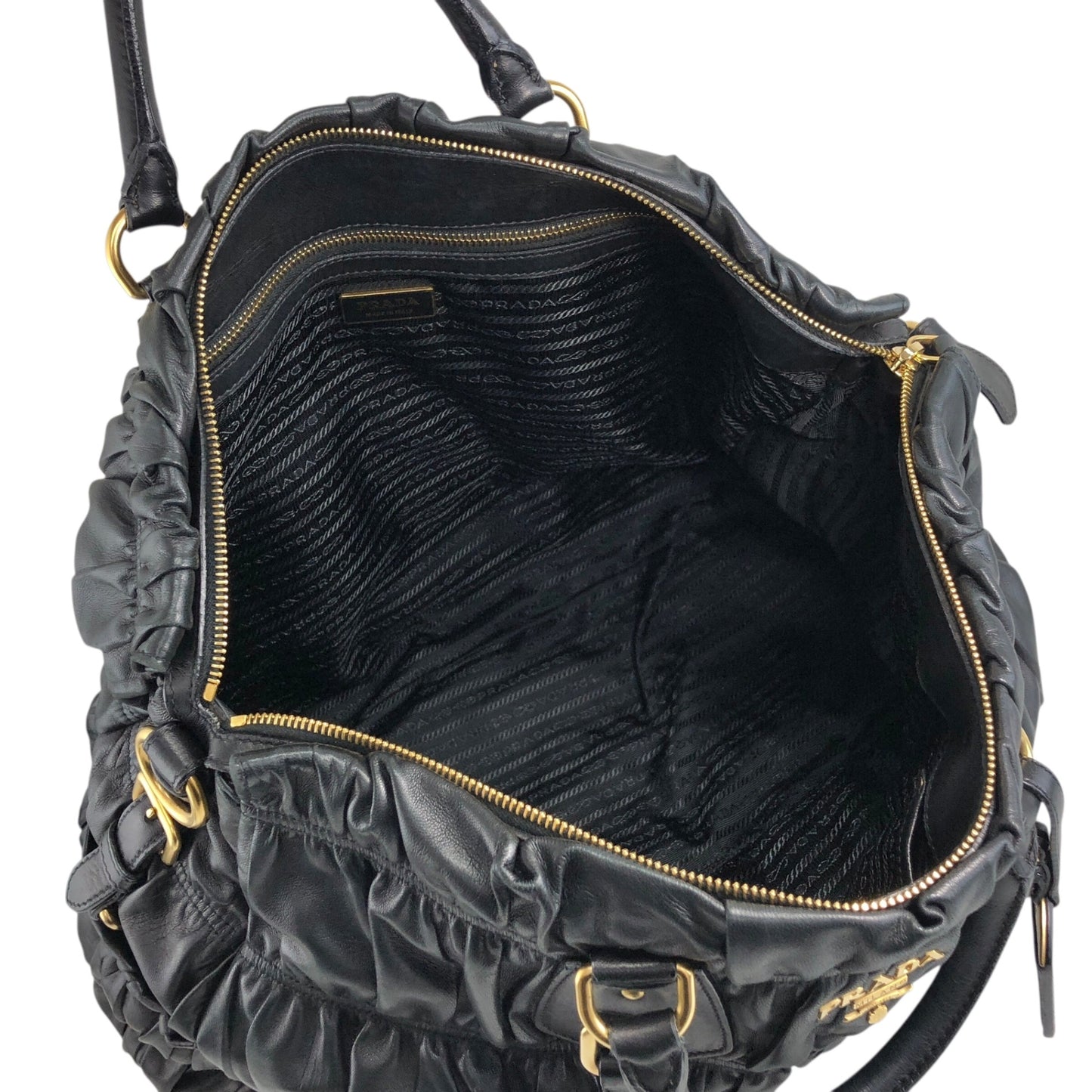 PRADA Logo Two-way Handbag Shoulder bag Black Vintage u8sukf
