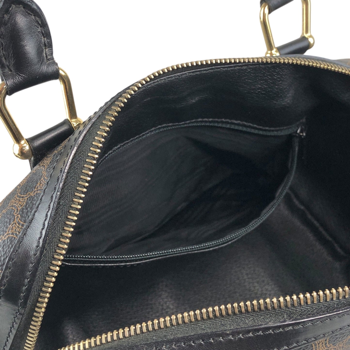 CELINE Macadam Blason Two-way Small Boston bag Shoulder bag Black Vintage k7b5zs