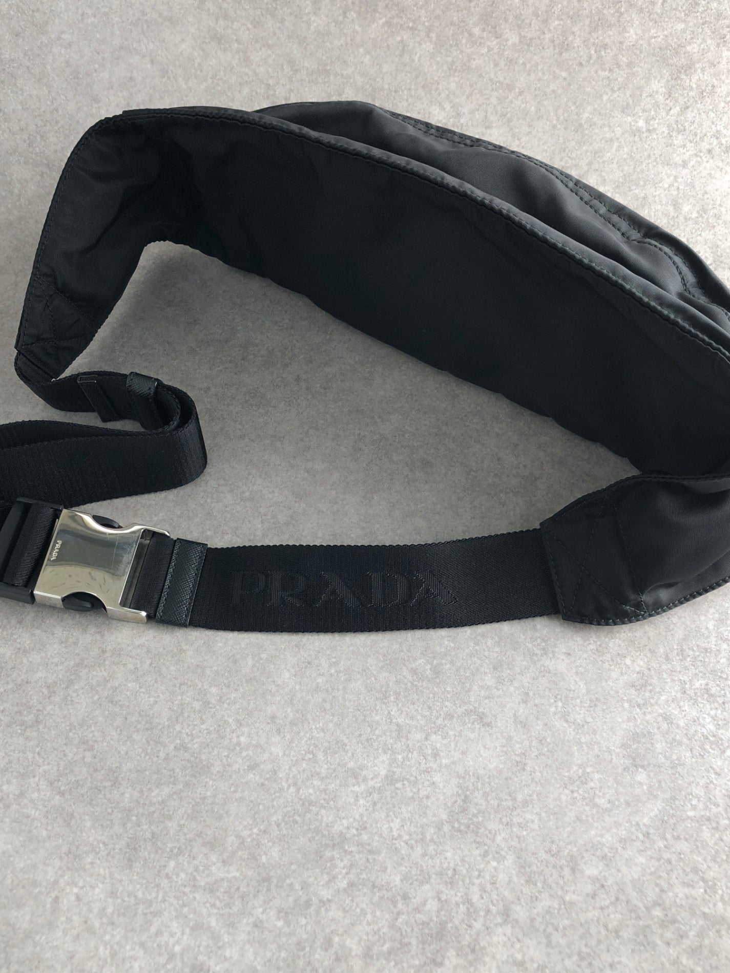 PRADA Triangle Logo Shoulder bag Sling bag Black Vintage dmm36r
