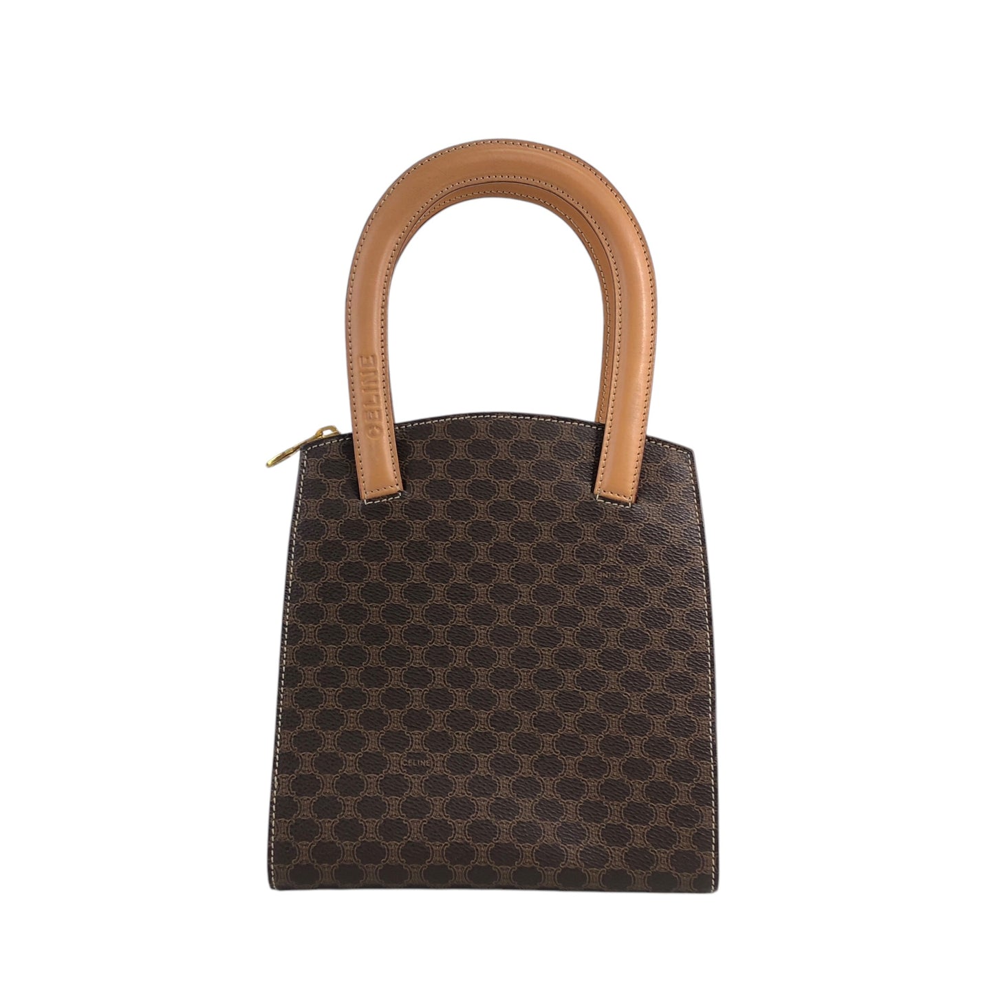 CELINE Macadam Handbag Brown Vintage 2fxfg6