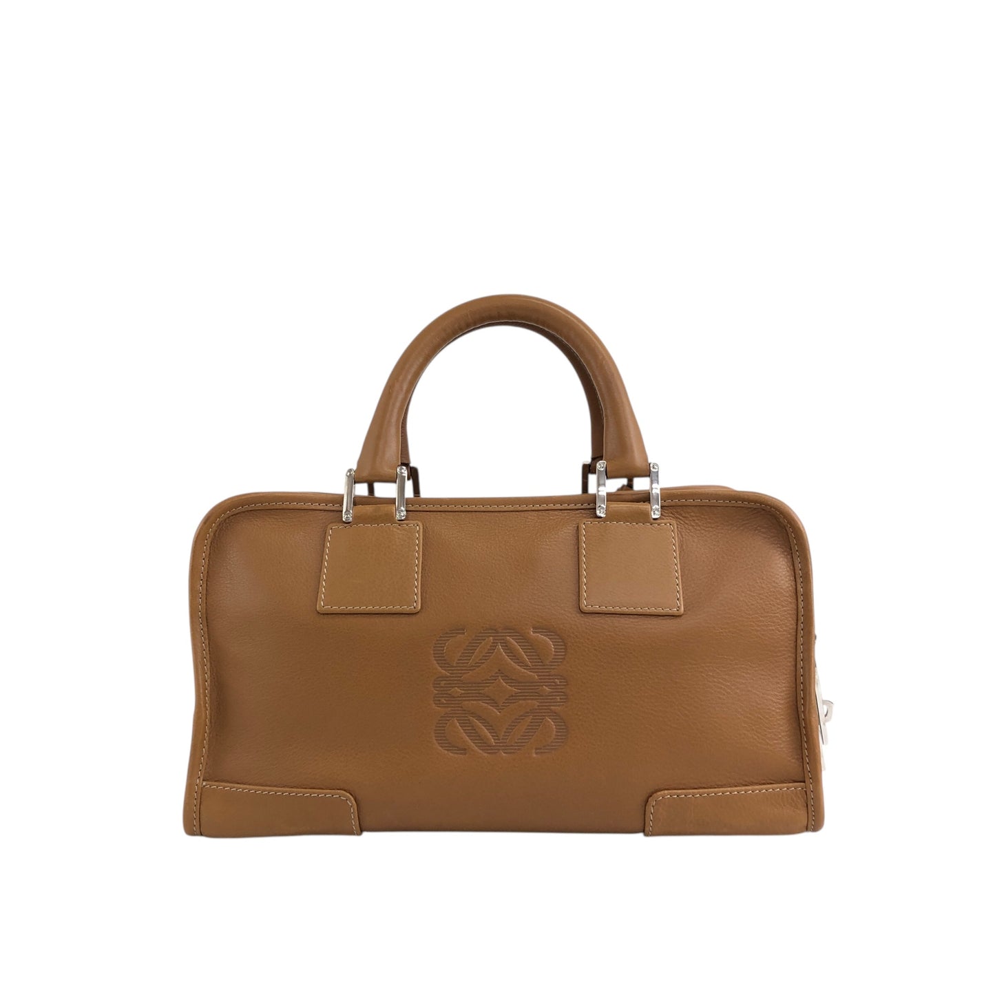 LOEWE Amazona28 Anagram Small Boston bag Handbag Brown Vintage gb6dbp