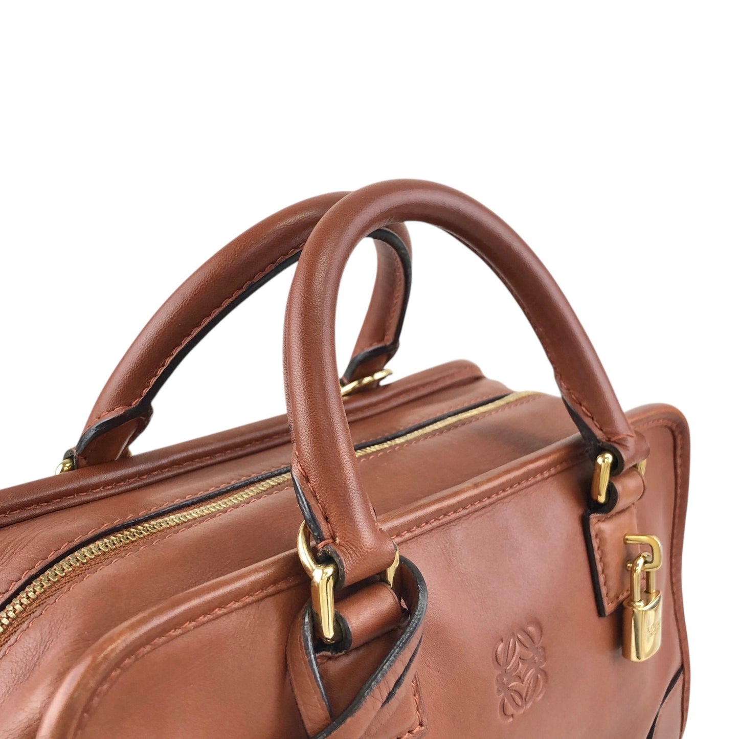 LOEWE Amazona23 Anagram Two-way Small Boston bag Shoulder bag Brown Vintage 3m6b28