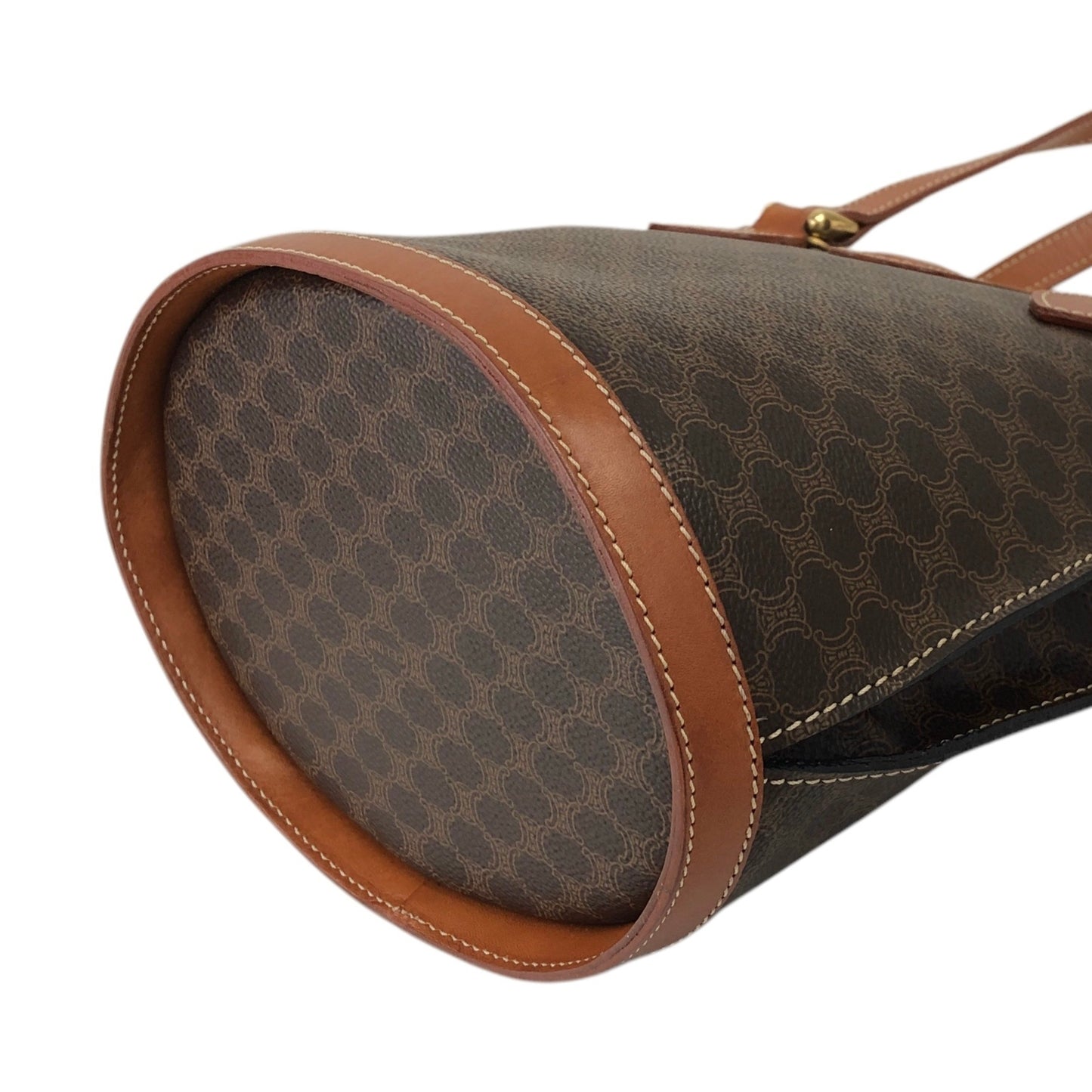 CELINE Macadam Blason Handbag Brown Vintage 5s22vy
