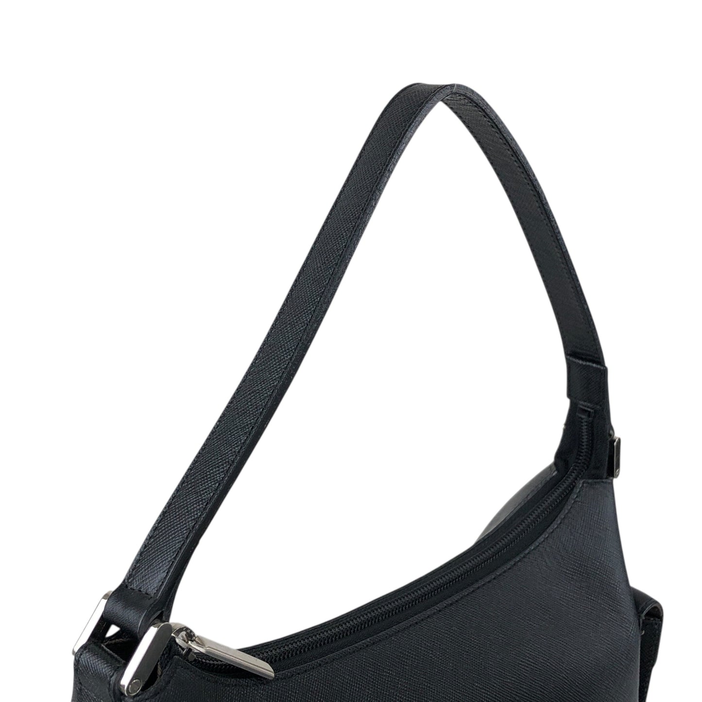 BURBERRY Logo Side Pocket Handbag Black Vintage bugrks