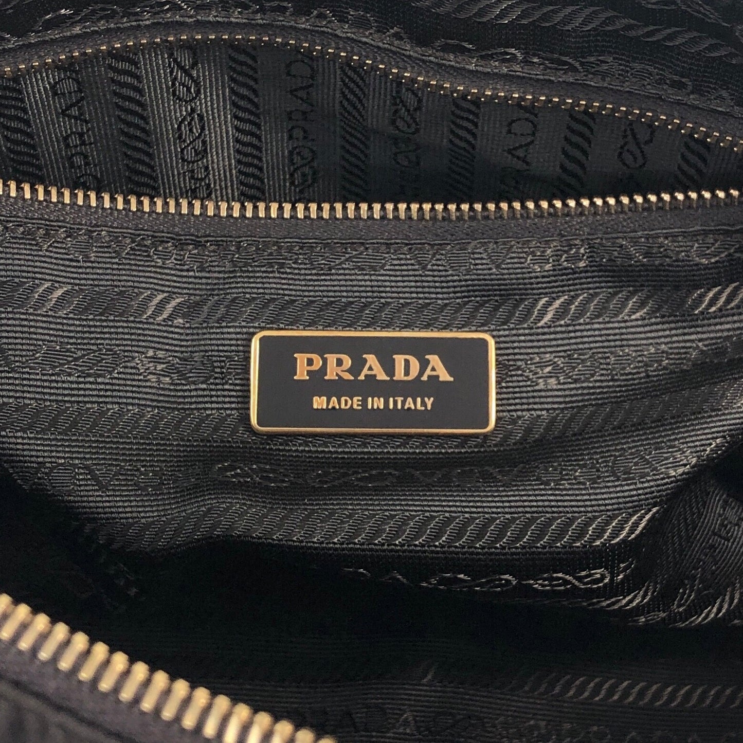 PRADA Tessuto Triangle Logo Small Boston bag Handbag Brown Vintage jaa3i4