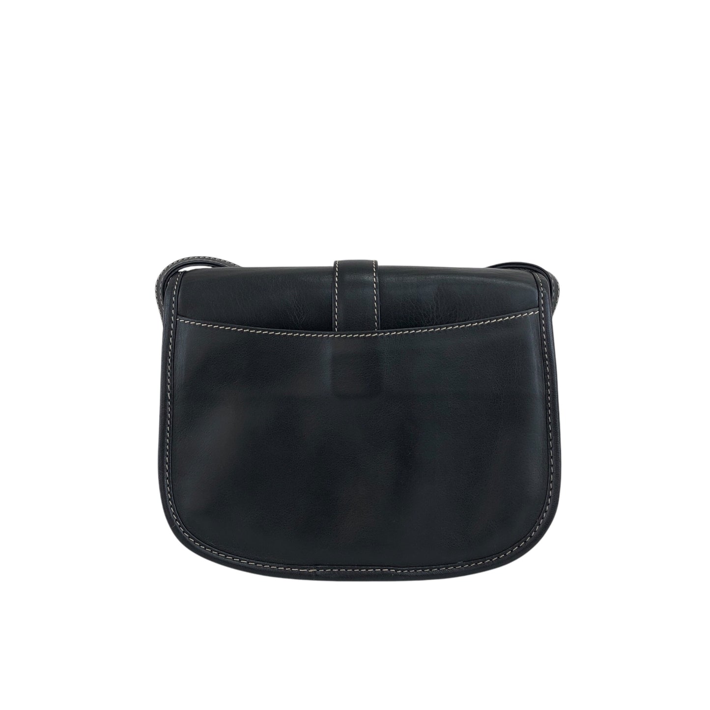 CELINE Belt Buckle Stitch Shoulder bag Black Vintage 8d2v6y
