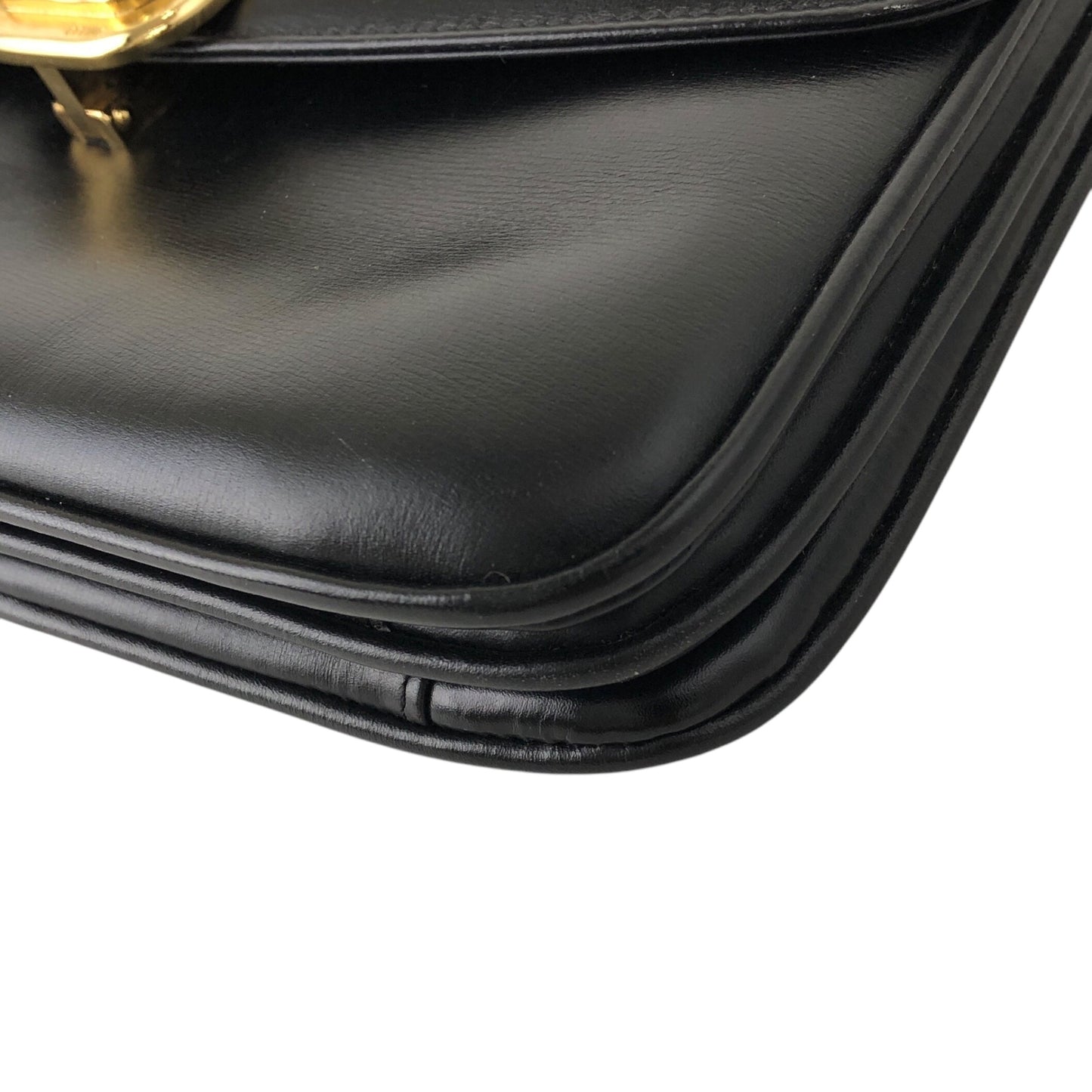 CELINE Horse Carriage Shoulder bag Black Vintage s2znbb