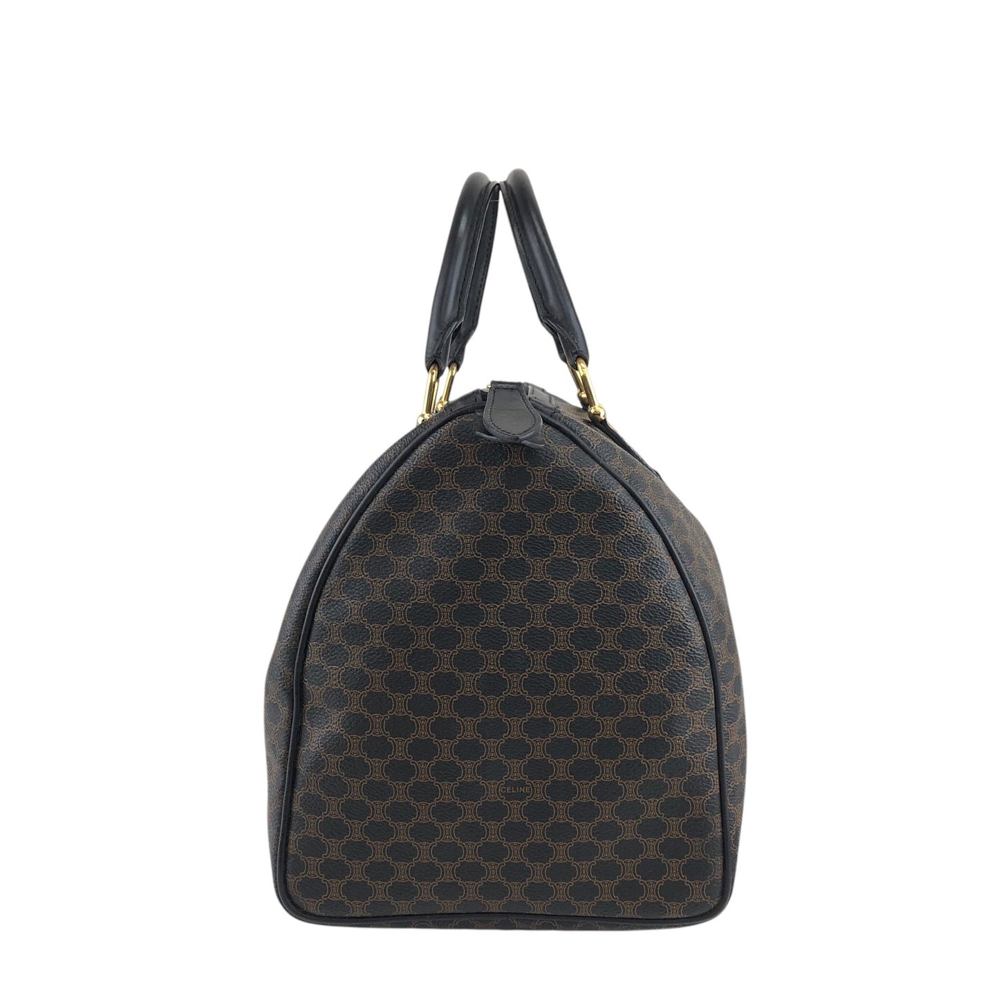 CELINE Macadam Blason Handbag Boston bag Black Vintage ibfr5i