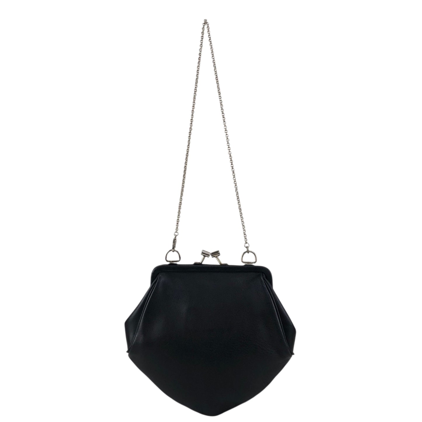 Salvatore Ferragamo Vala Metal Clasp Chain Shoulder bag Black Vintage yntg52