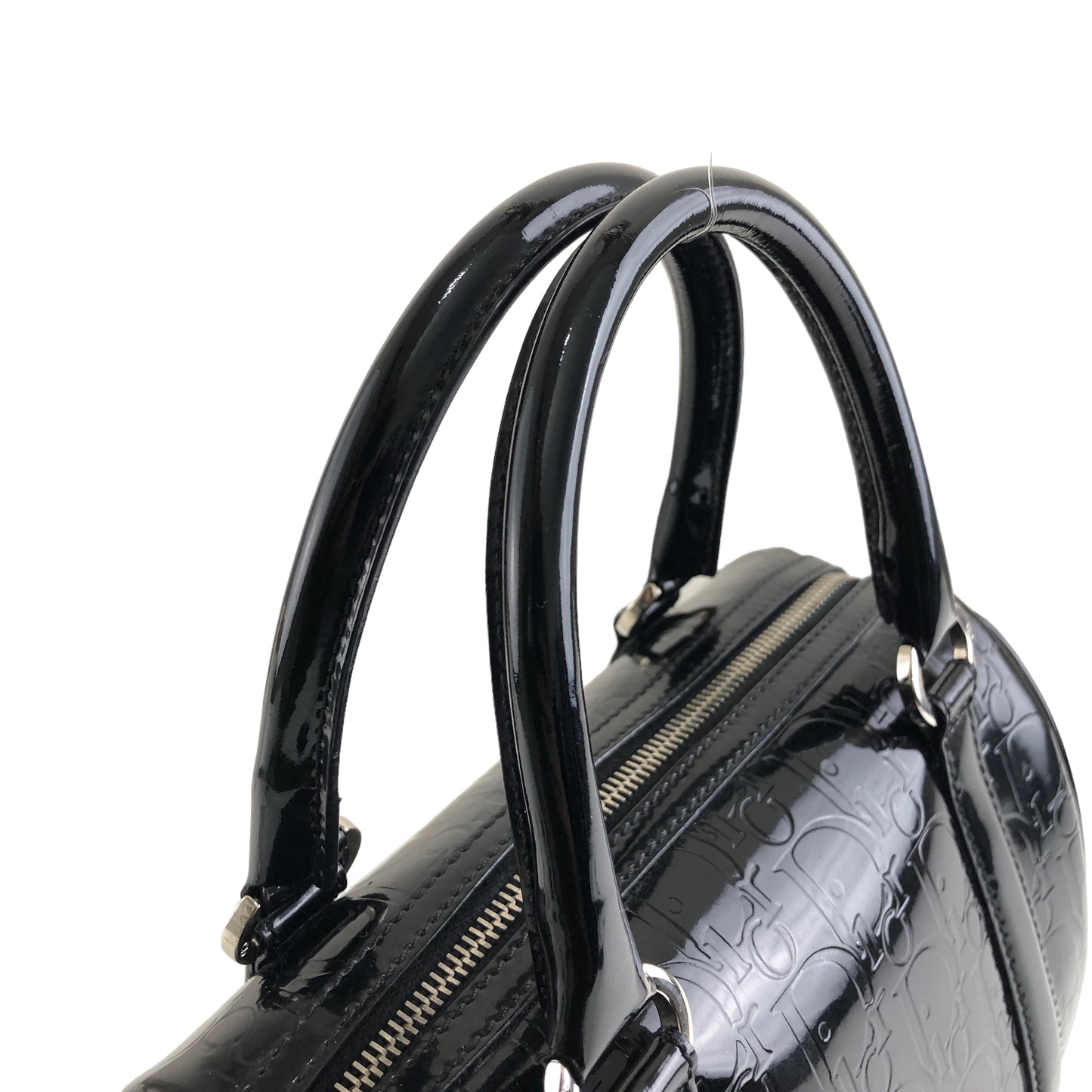 Christian Dior Trotter 漆皮手袋波士頓包黑色復古 ckzjdp