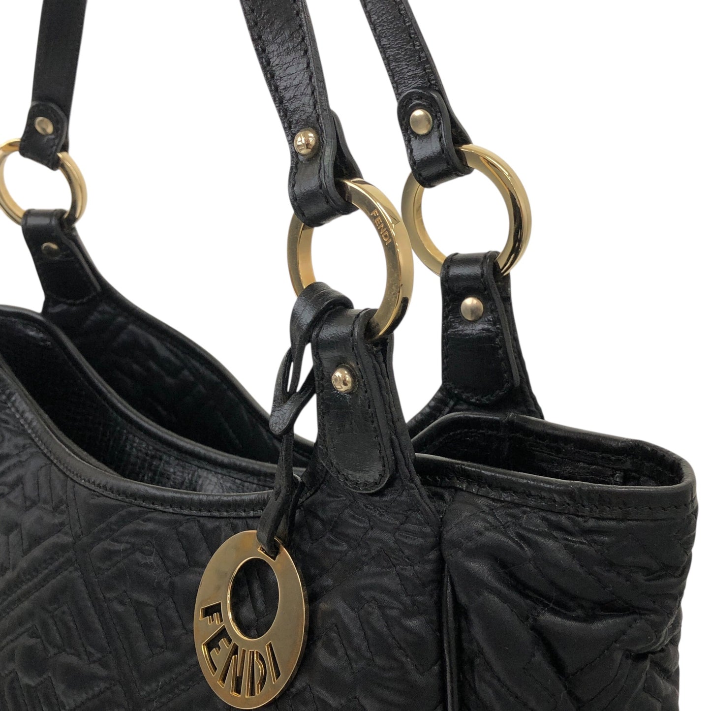 FENDI Logo Totebag Black Vintage nrjvhv