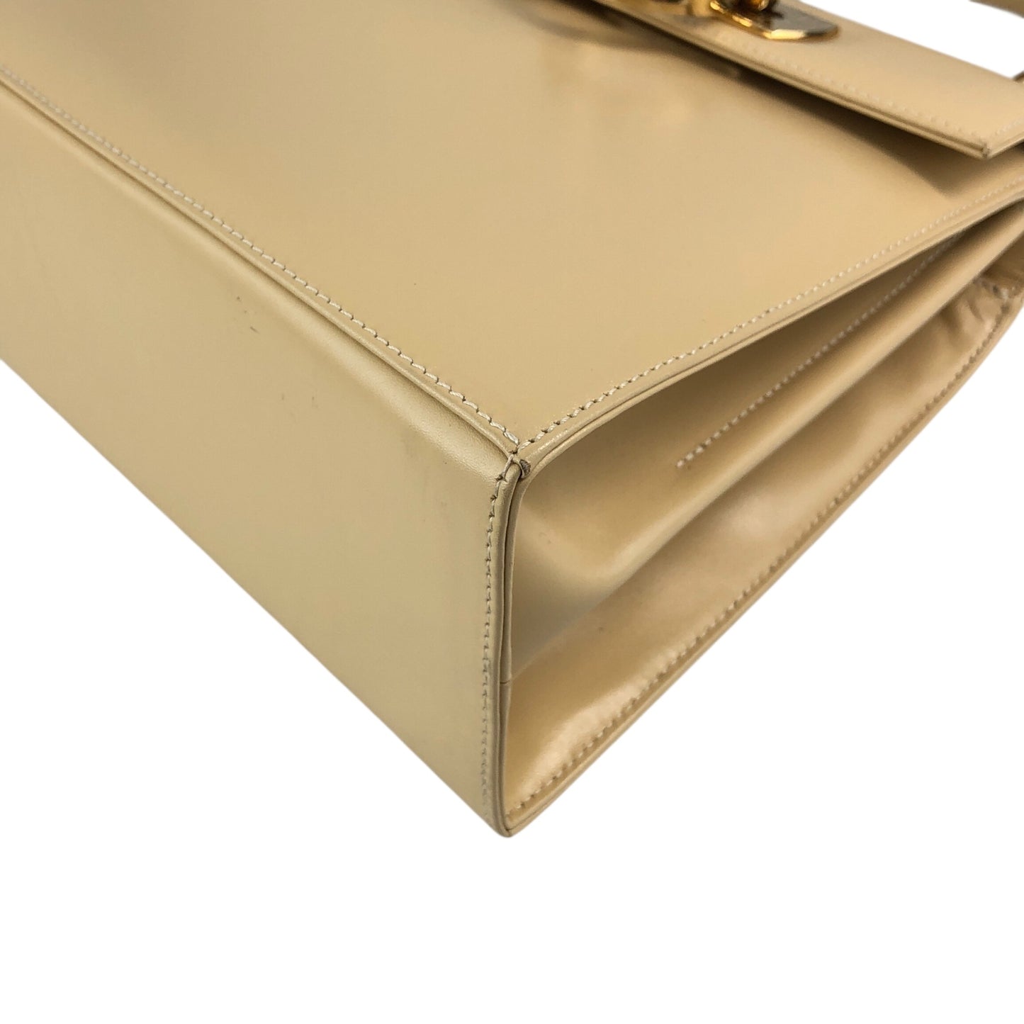 Salvatore Ferragamo Gancini Two-way Small Handbag Shoulder bag Beige Vintage xcu7ry