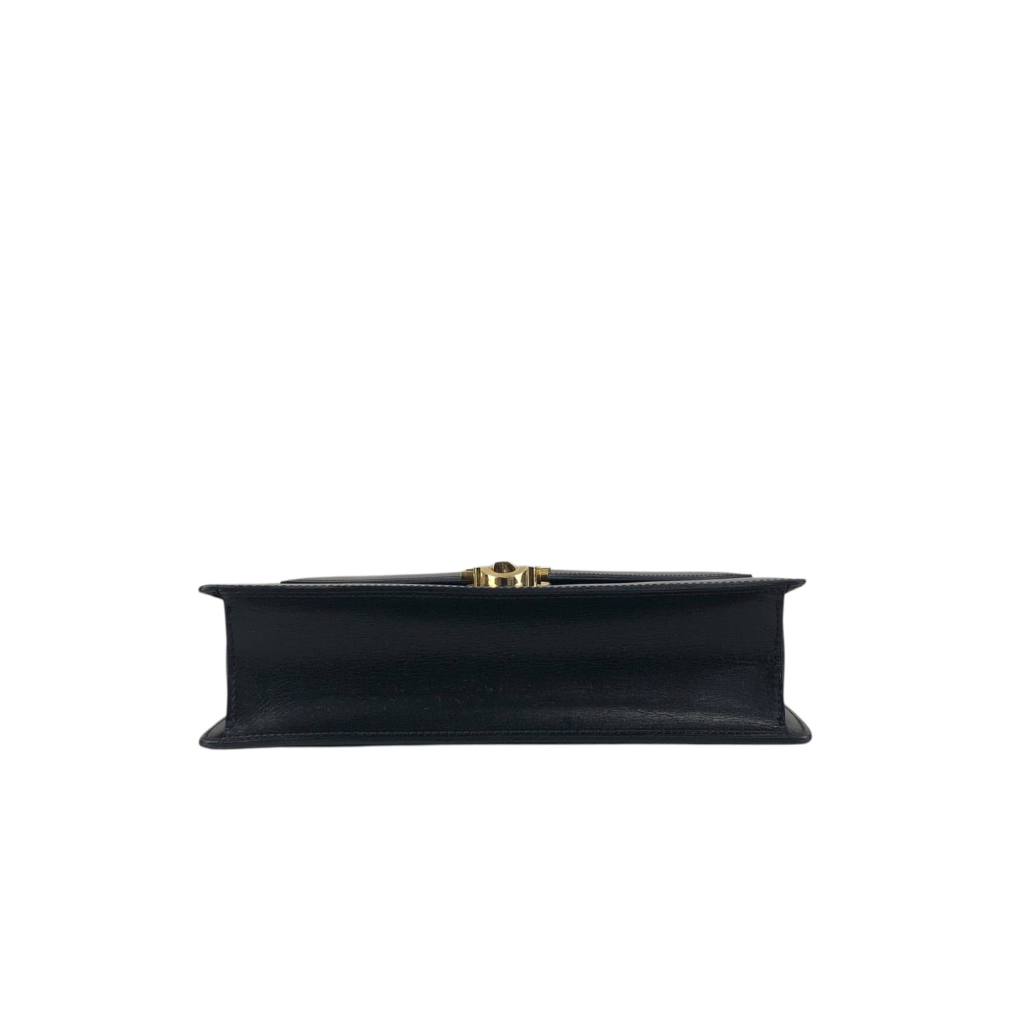 CELINE Logo Top Handle Handbag Black Vintage t8gzij