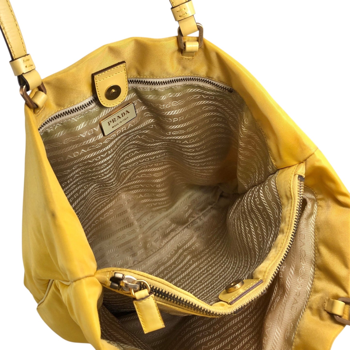 PRADA Triangle Logo Totebag Yellow Vintage gp2htj