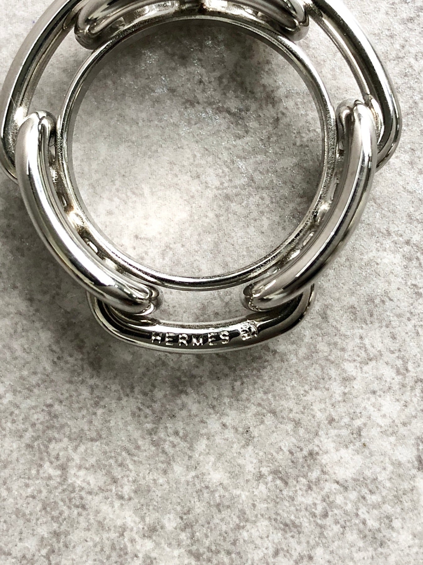 HERMES Scarf Ring Silver Vintage 264c57