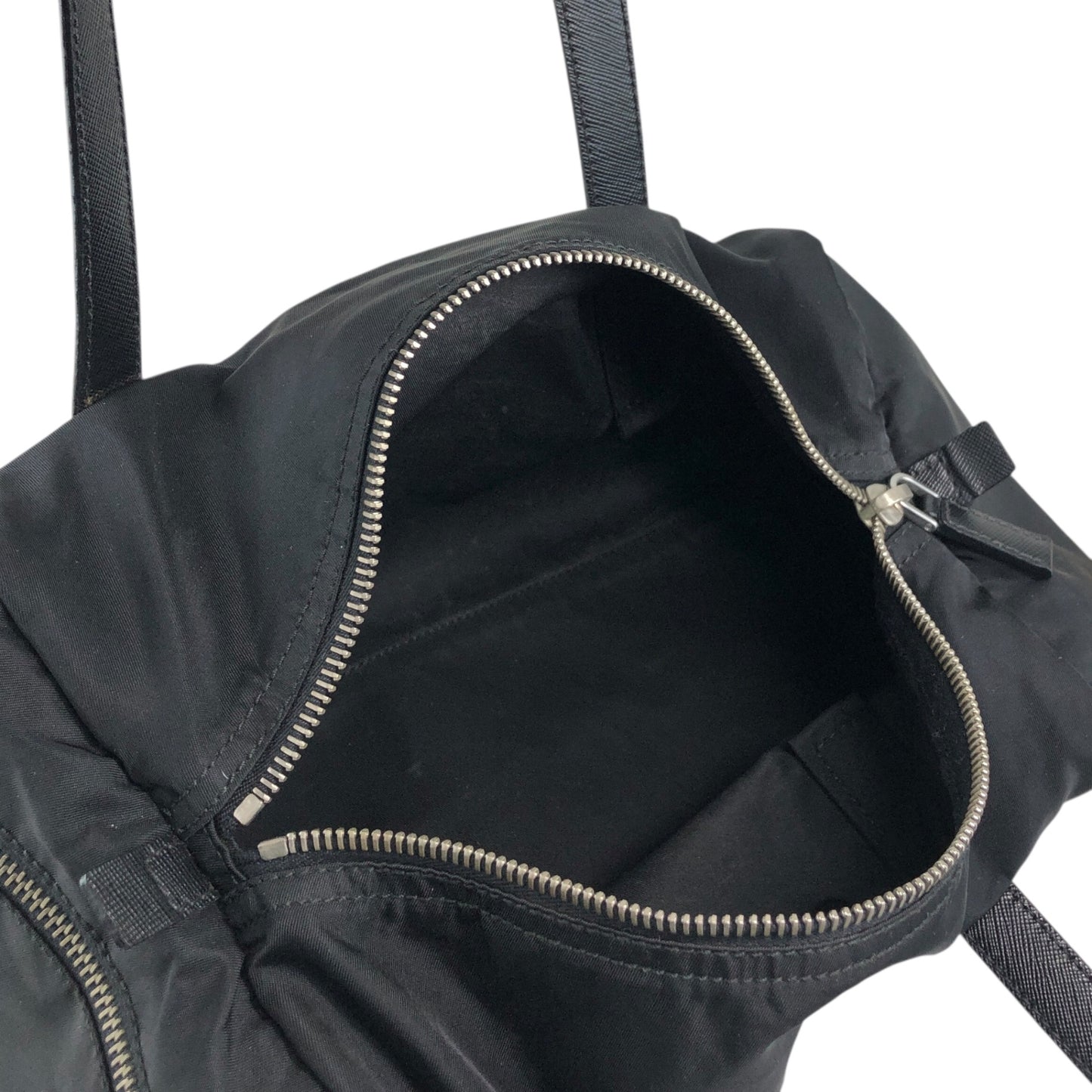 PRADA Tessuto Triangle Logo Handbag Black Vintage 4j6bkz