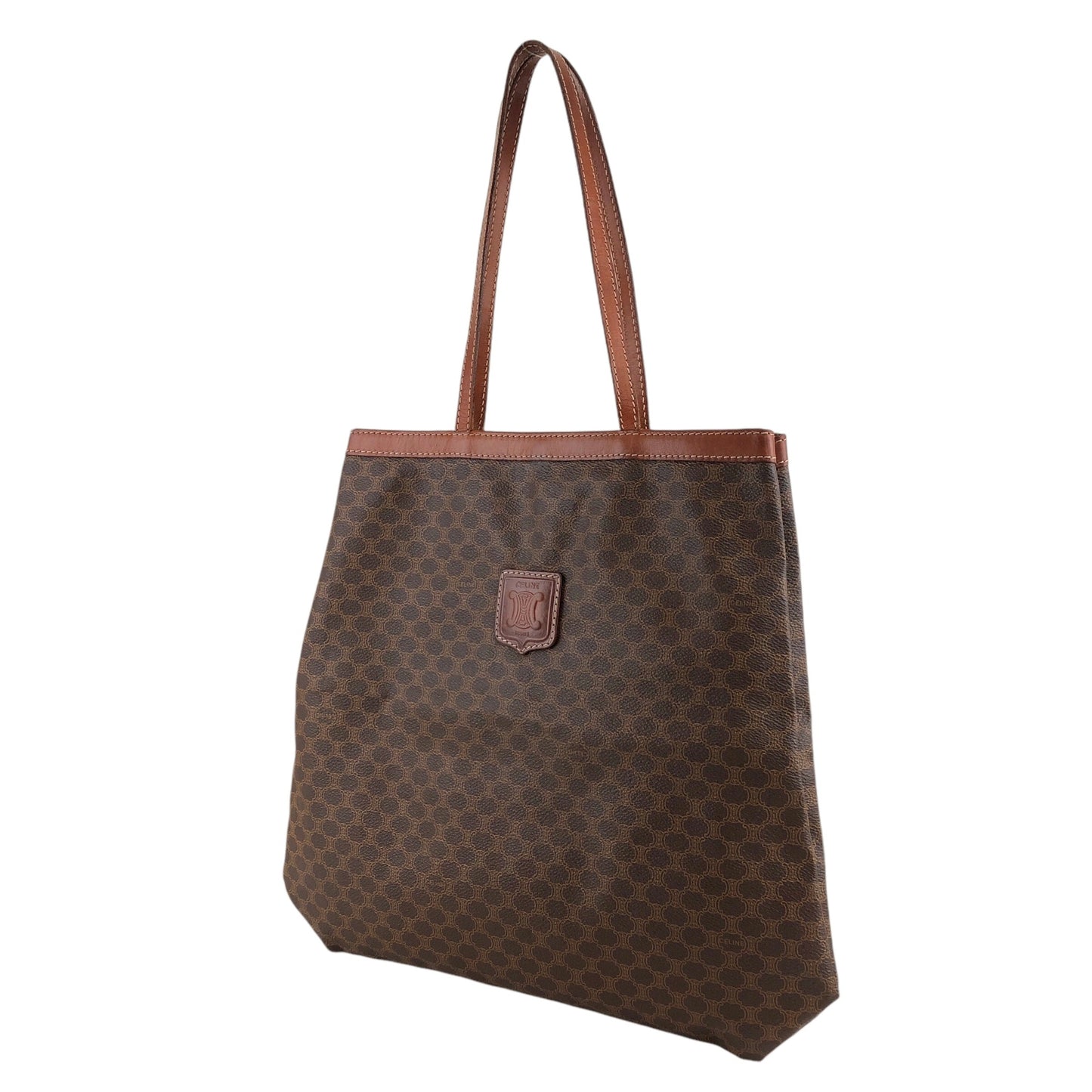 CELINE Macadam Blason Shoulder bag Totebag Brown Vintage 5ivy2t
