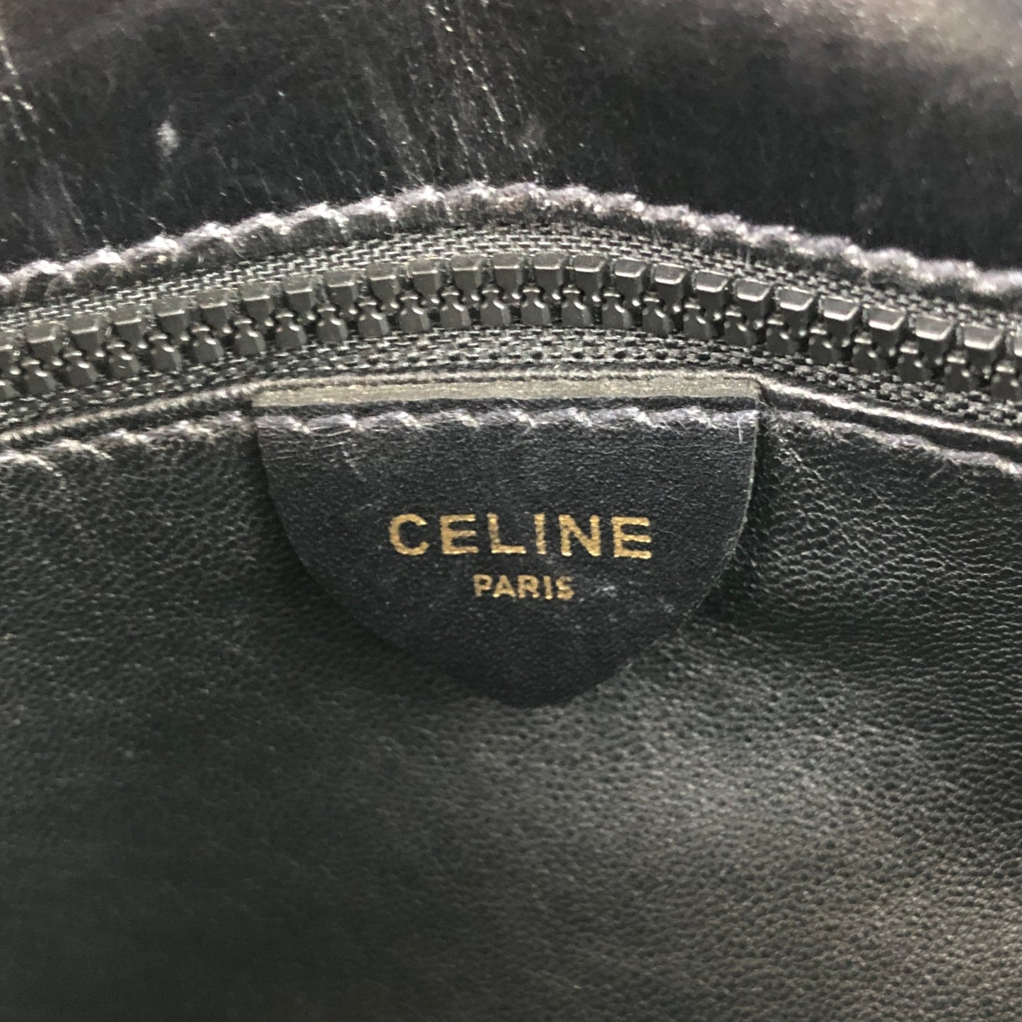 CELINE Triomphe Chain Shoulder bag Black Vintage wr8cw3