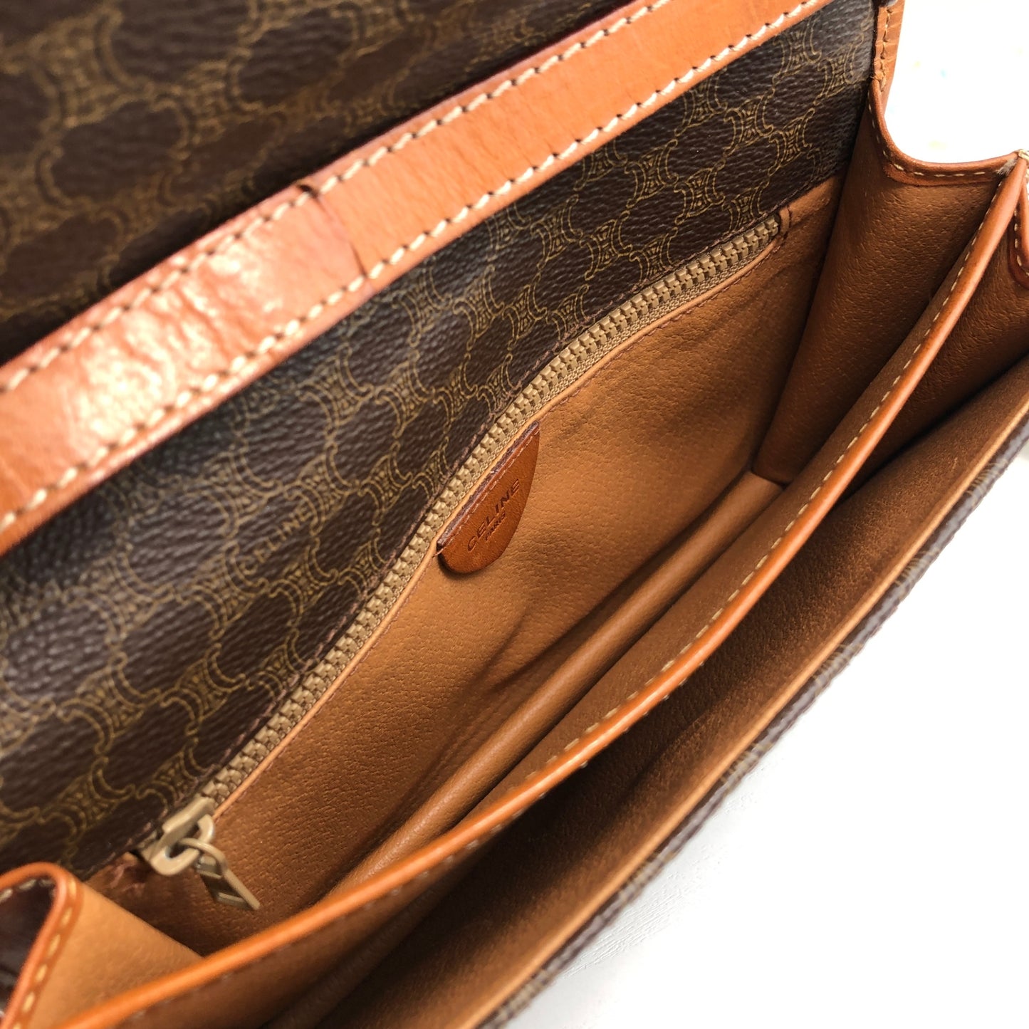 CELINE Macadam Blason Shoulder bag Brown Vintage ix2eki