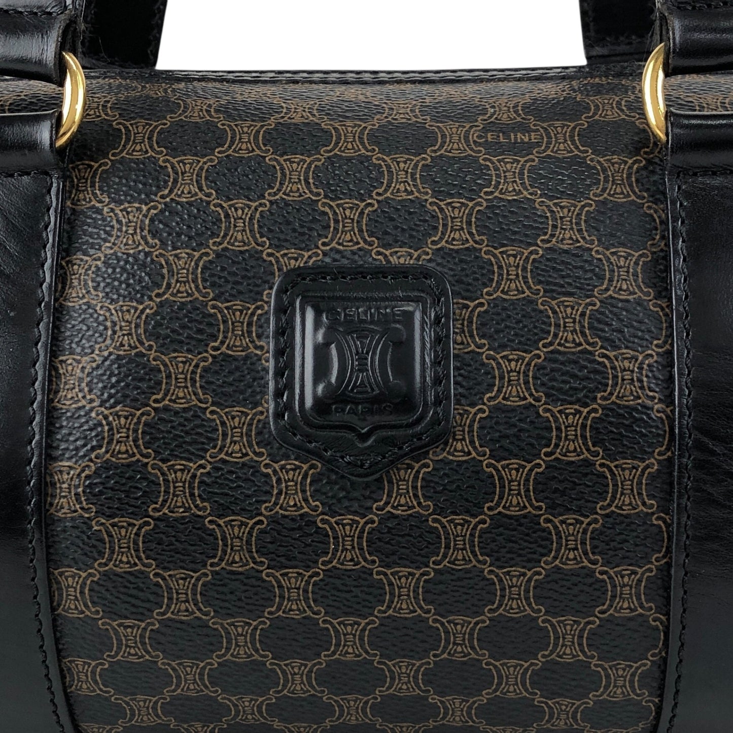 CELINE Macadam Blason Handbag Black Vintage yagsxr