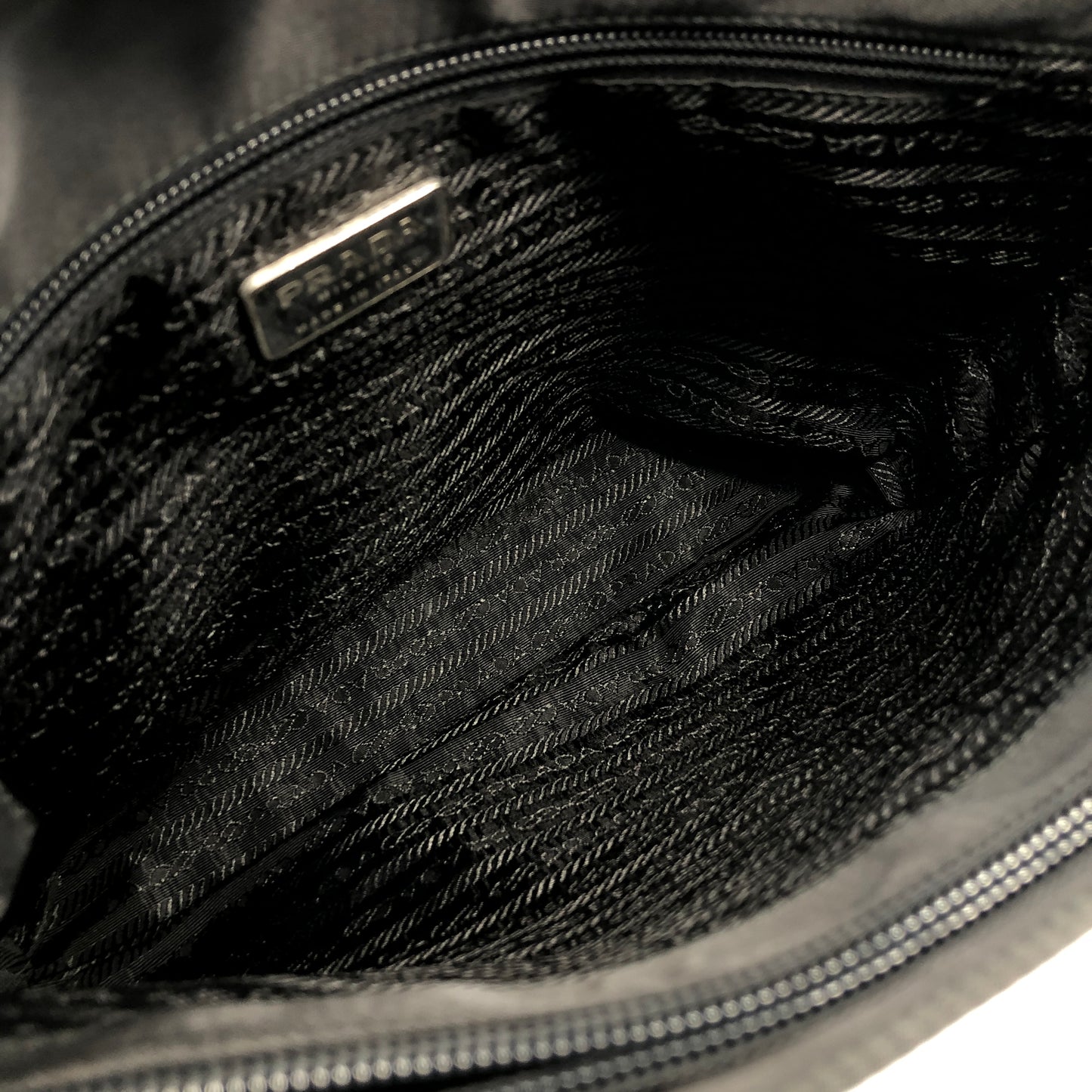 PRADA Triangle Logo Nylon Shoulder bag Totebag Black Vintage jg45ez